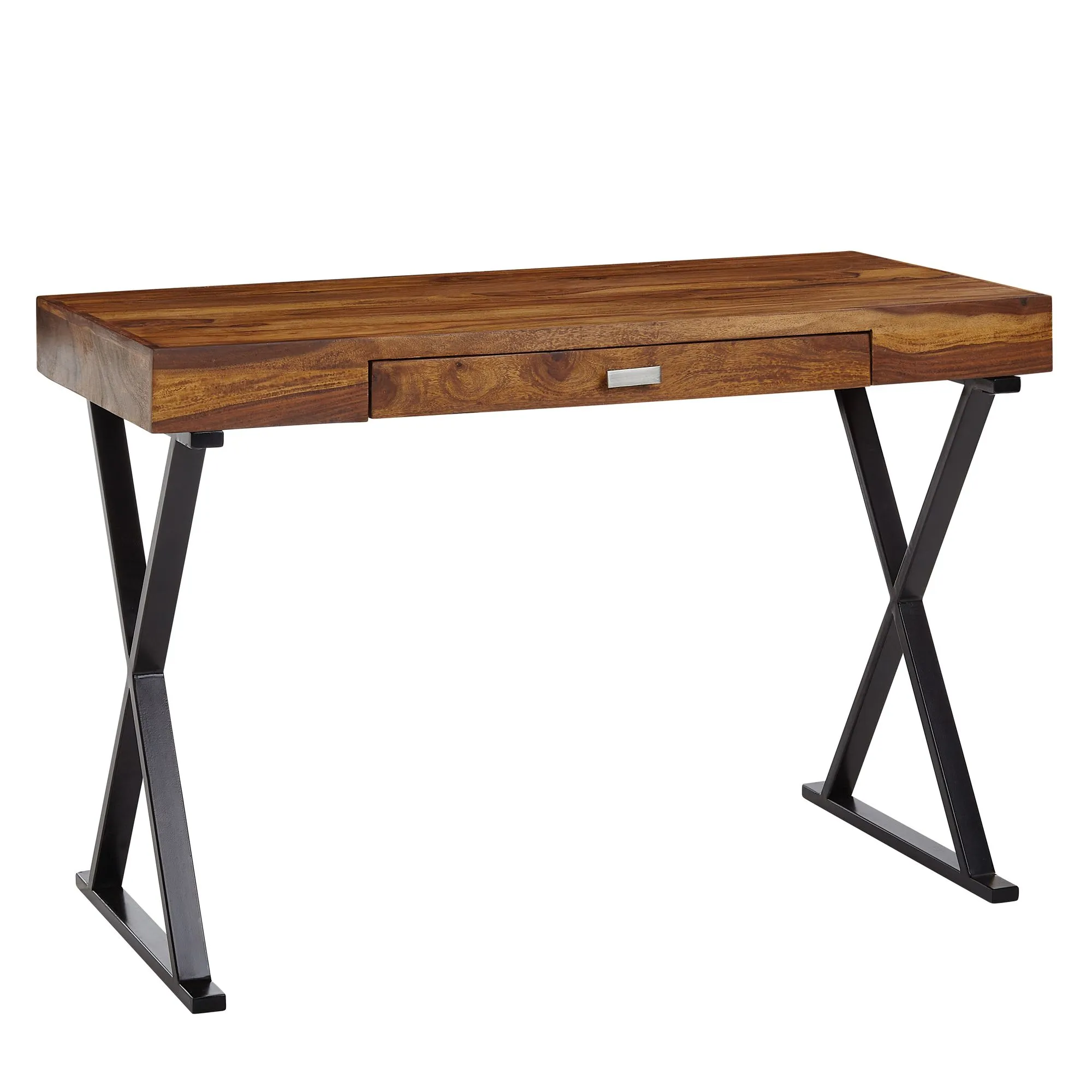 Wohnling Schreibtisch 120x55x78 cm Sheesham Massivholz / Metall Schwarz Wohnling Schreibtisch 120x55x78 cm Sheesham Massivholz / Metall Schwarz