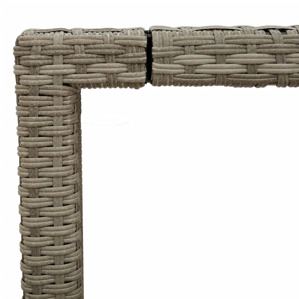 Gartentisch Hellgrau 190 x 90 x 75 cm aus PE-Rattan und Hartglas