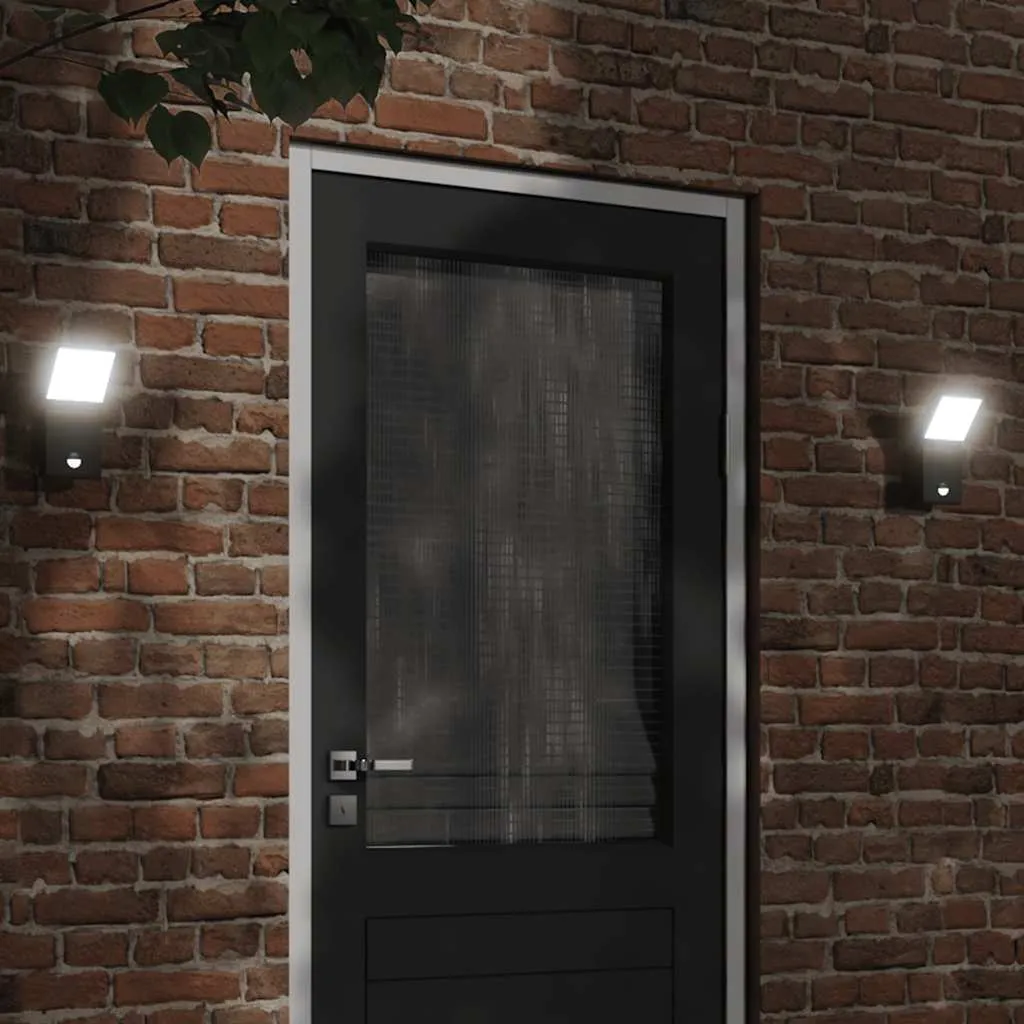 LED Außenwandleuchte Schwarz 10 x 15 x 22 cm mit Bewegungsmelder