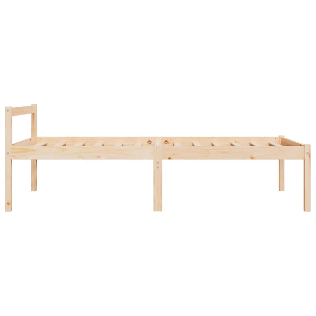 Seniorenbett aus massivholz 195,5 x 80,5 x 70,5 cm in Naturfarbe