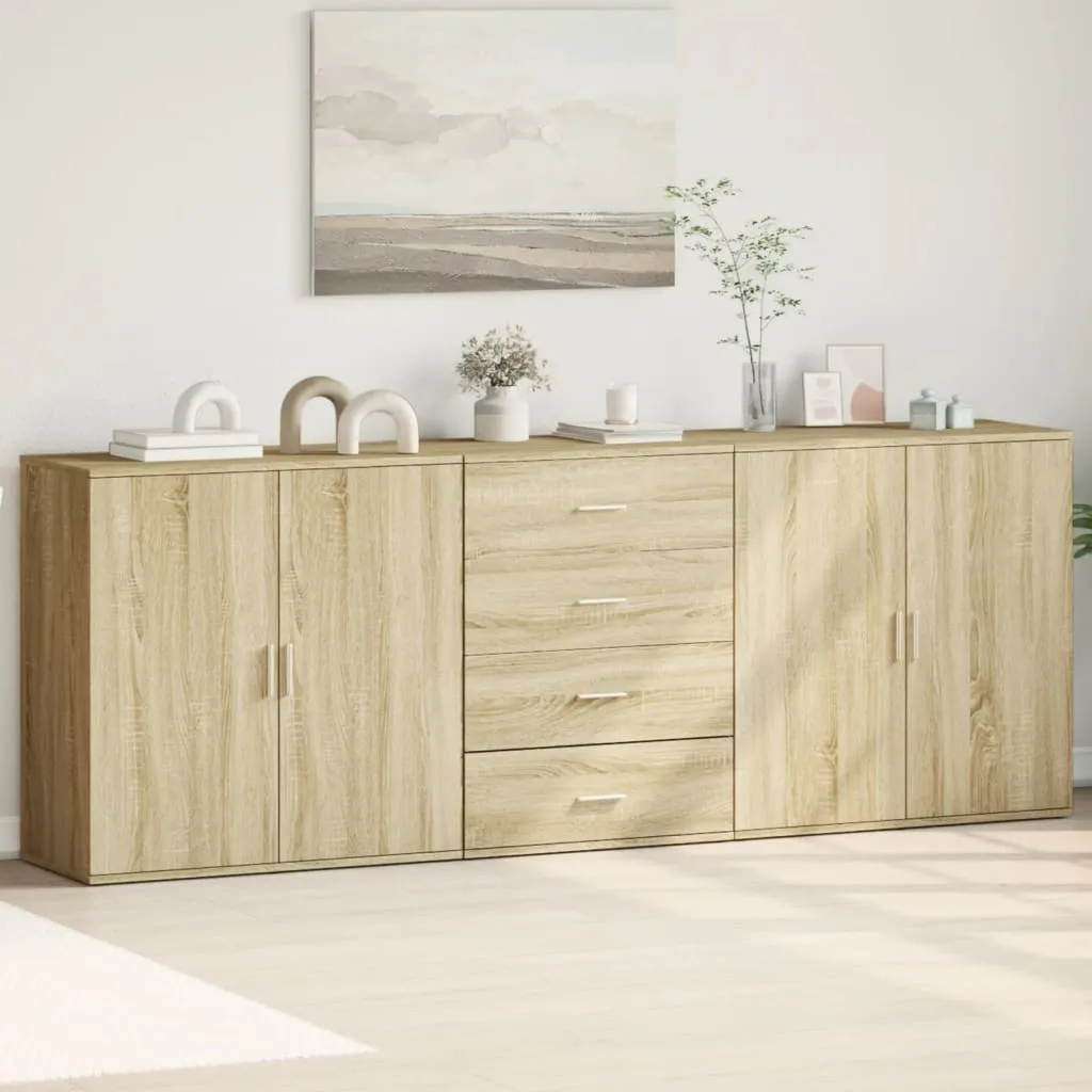 Robustes Sideboard Sonoma-Eiche 79x38x80 cm & 60x39x80 cm