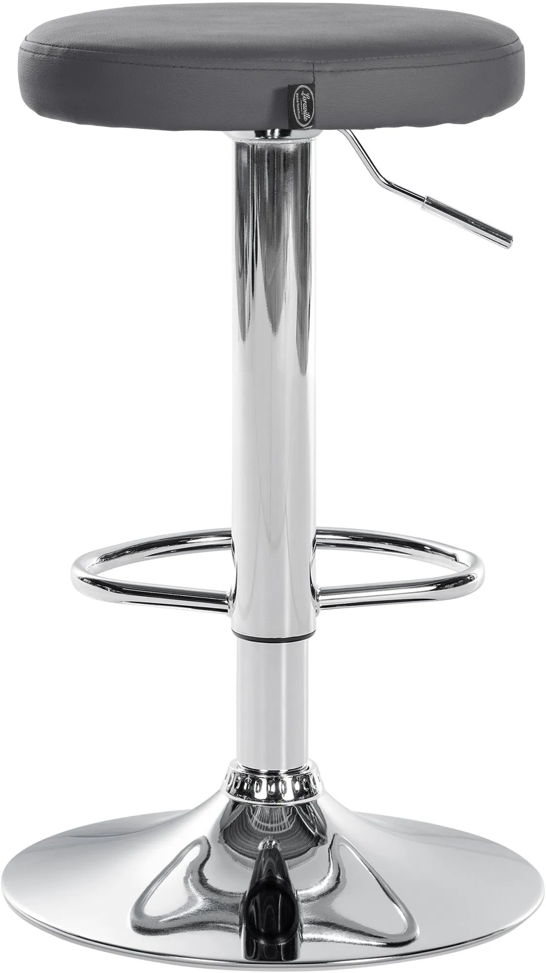 Barhocker Ponte 38,5x38,5x60-81 cm Grau Kunstleder