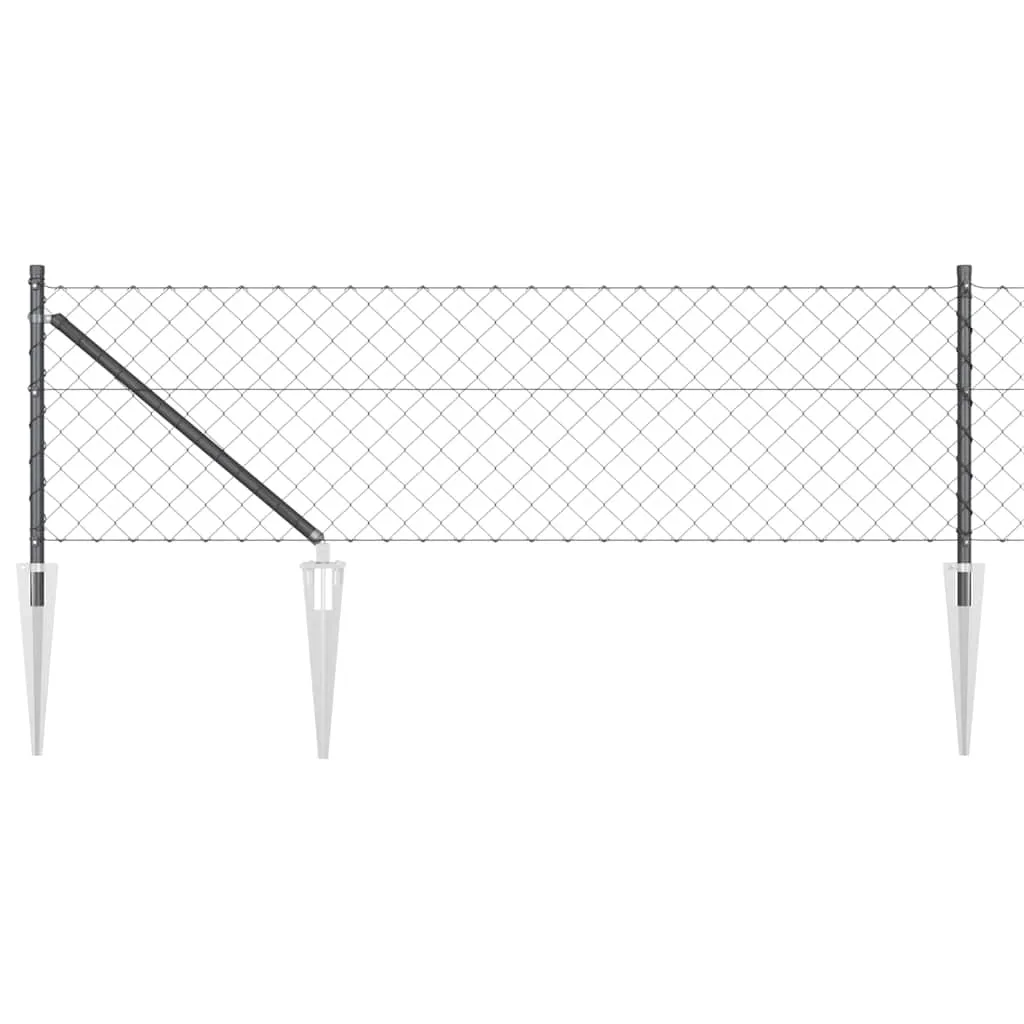 Zaunpfosten-Set Stahl PVC 1000x3,2x60 cm Grau