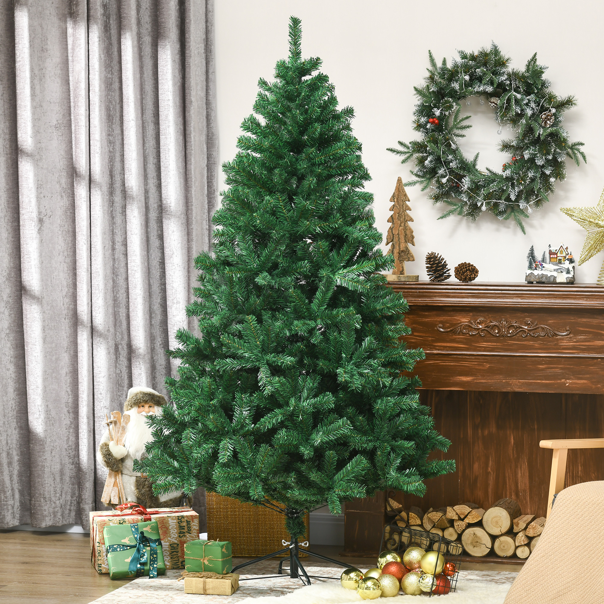 Künstlicher Weihnachtsbaum 180 cm Tannenbaum mit 1000 Spitzen Grün