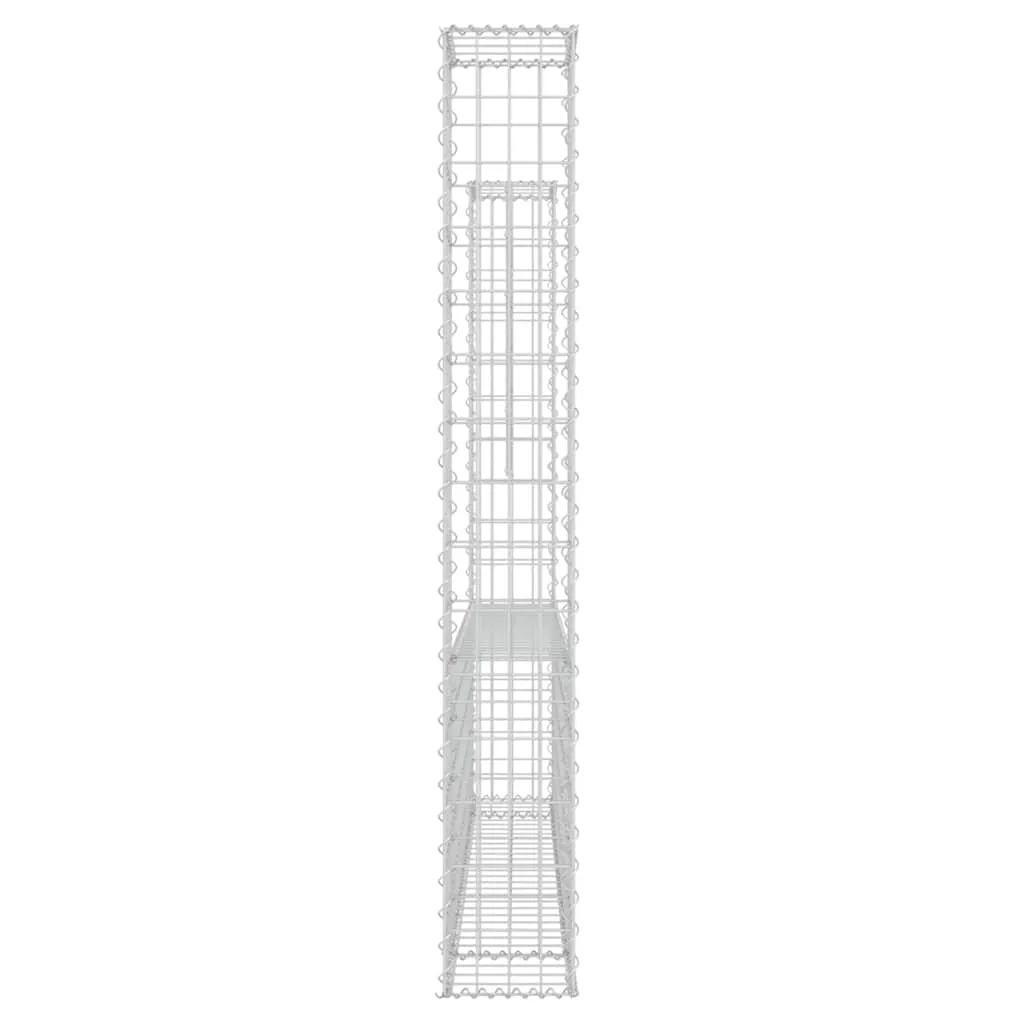 Gabione Steinkorb 140x20x150 cm Silber aus Eisen mit 2 Pfosten