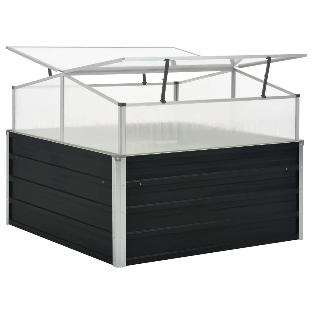 Gartenhaus Gewächshaus 100x100x77 cm Anthrazit mit Aluminium- und Stahlrahmen