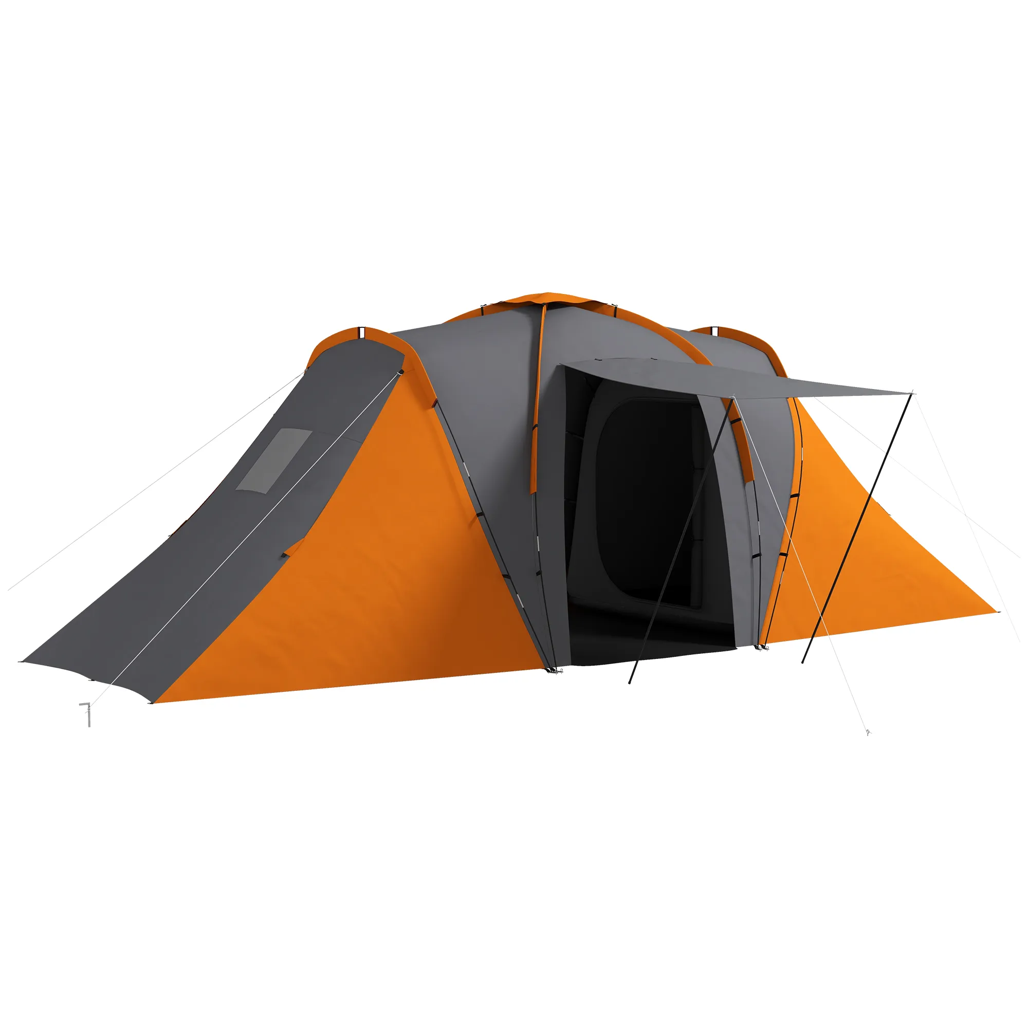 Tunnelzelt 4-6 Personen 555x225x190 cm Grau-Orange