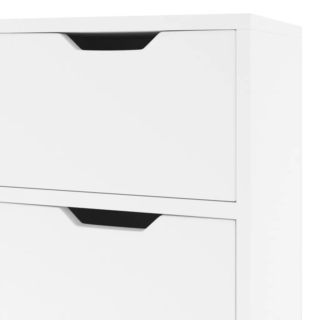 tinkaro Sideboard ELBUNA Holz Aufbewahrungsschrank Hochglanz-Weiß