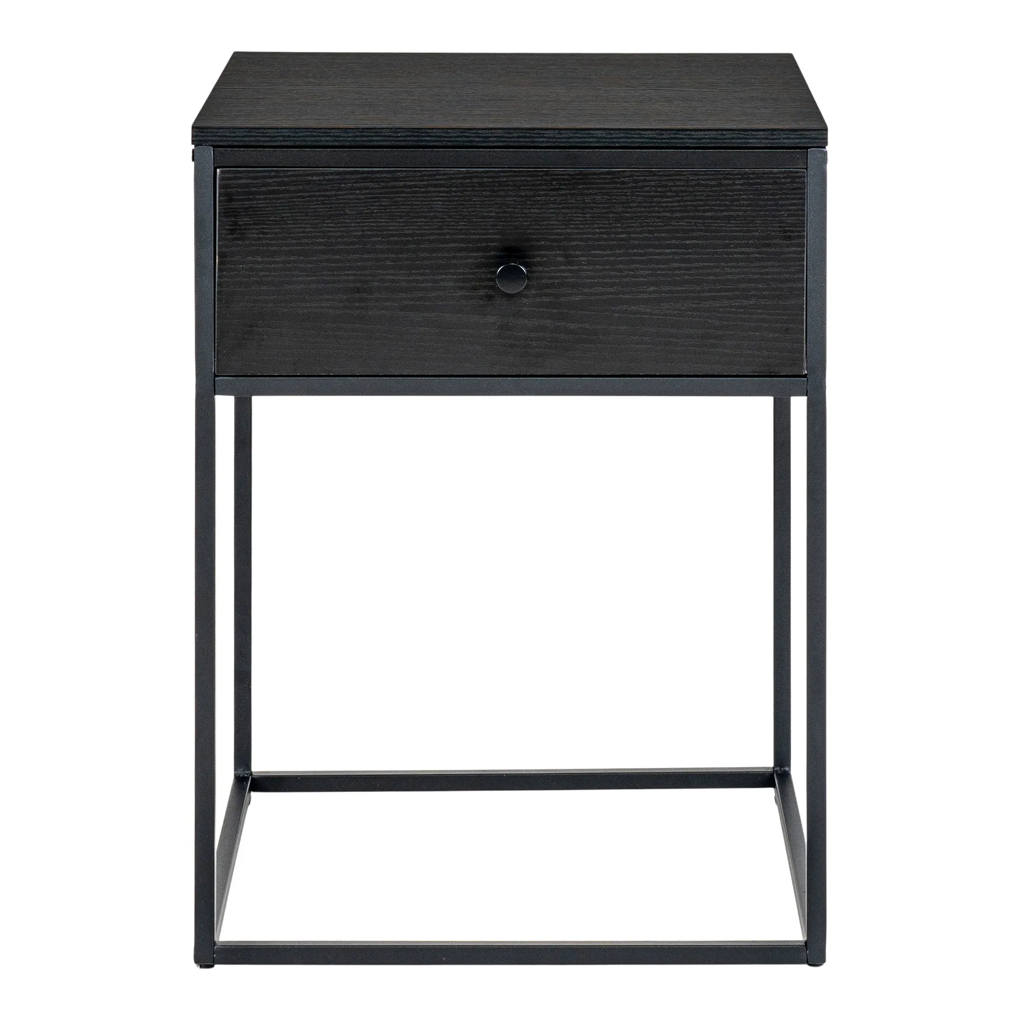 tinkaro Vita Beistelltisch mit 1 Schublade 40x40x55 cm Schwarz