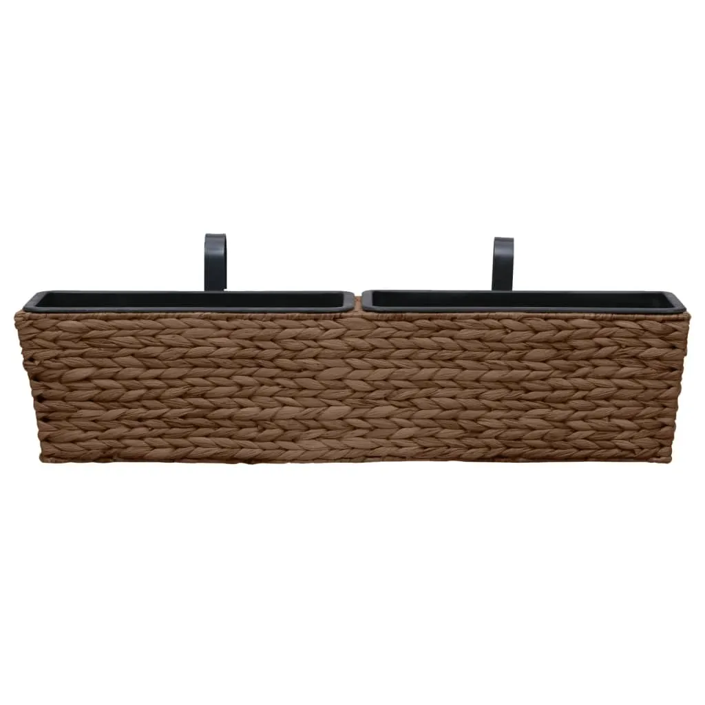Blumentopfset Wasserhyazinthe Braun 80x20x18 cm mit 4 Innentöpfen