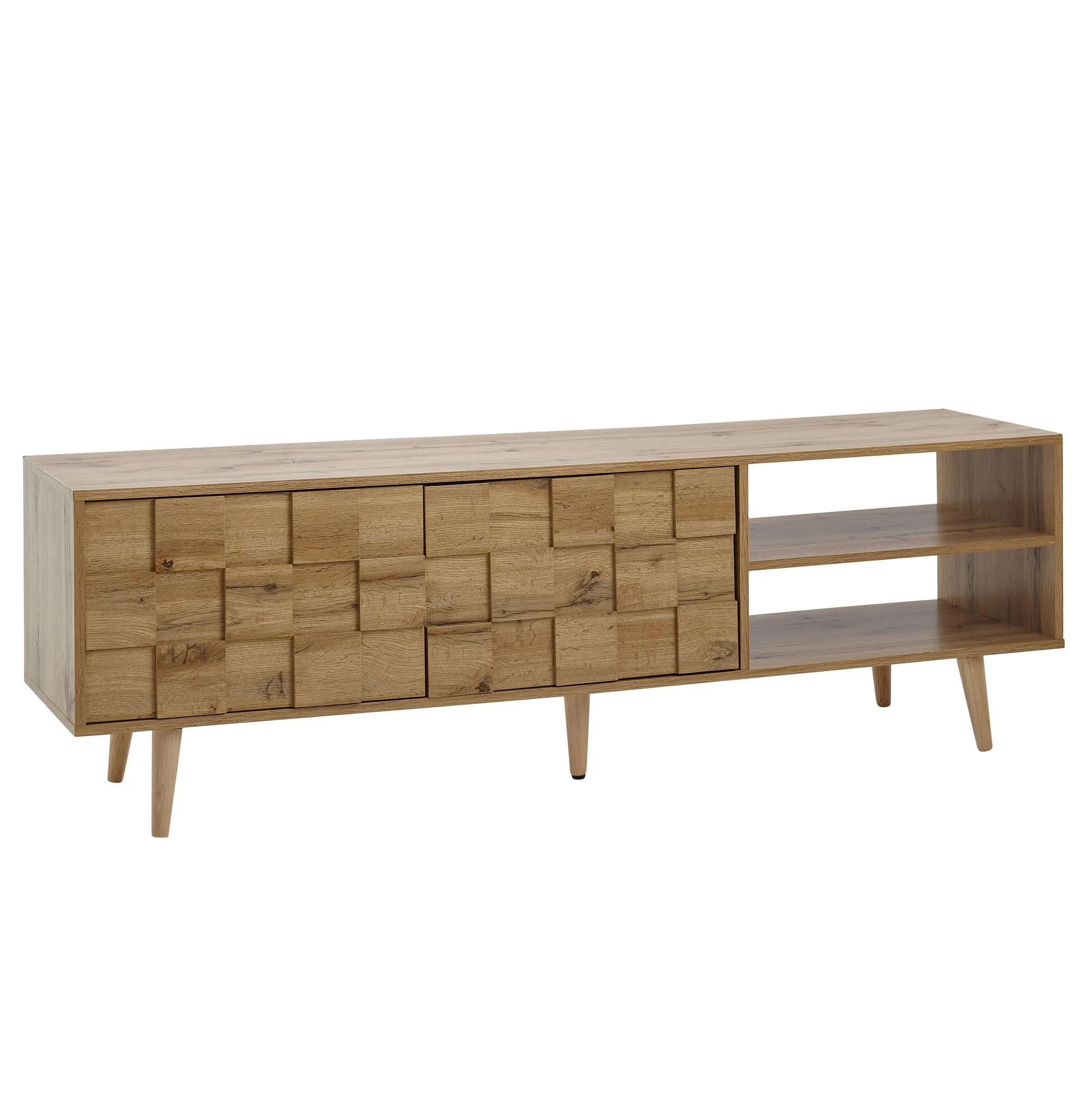 tinkaro HiFi-Schrank rechteckig EMICHO Holz-Eiche Fernsehkommode Braun