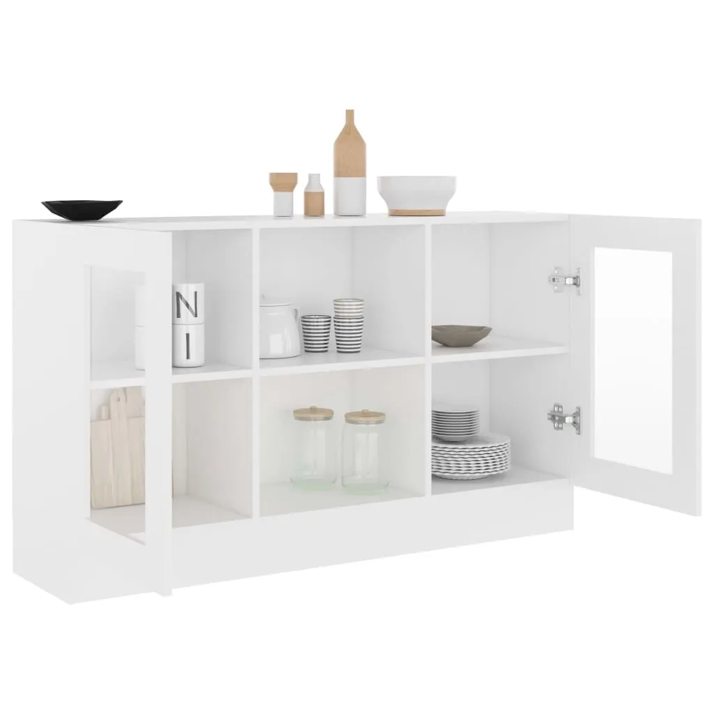 Weißer Vitrinenschrank 120 x 30,5 x 70 cm aus Holzwerkstoff