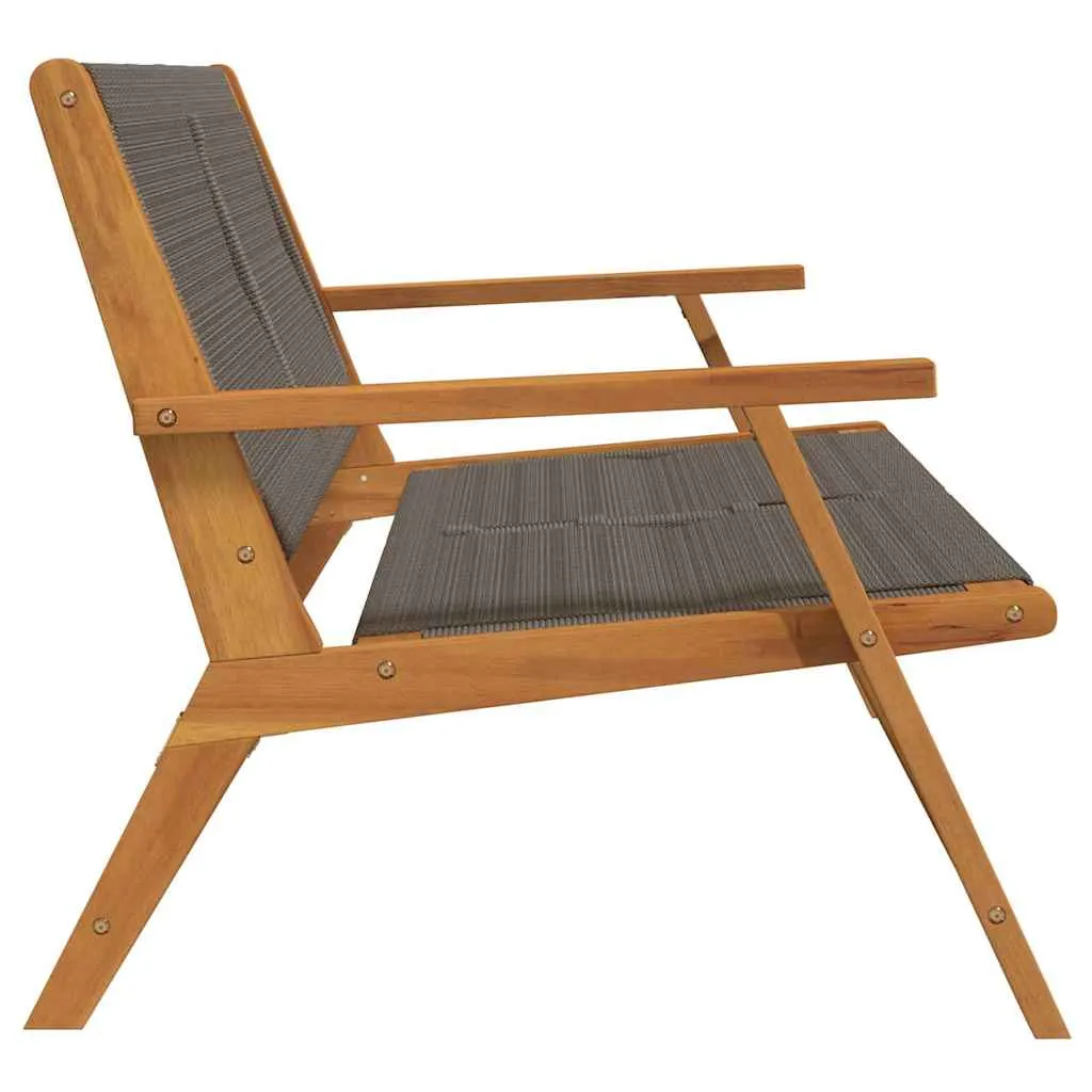 Moderne Gartenbank aus Echtholz, 122 x 76 x 73 cm, Grau