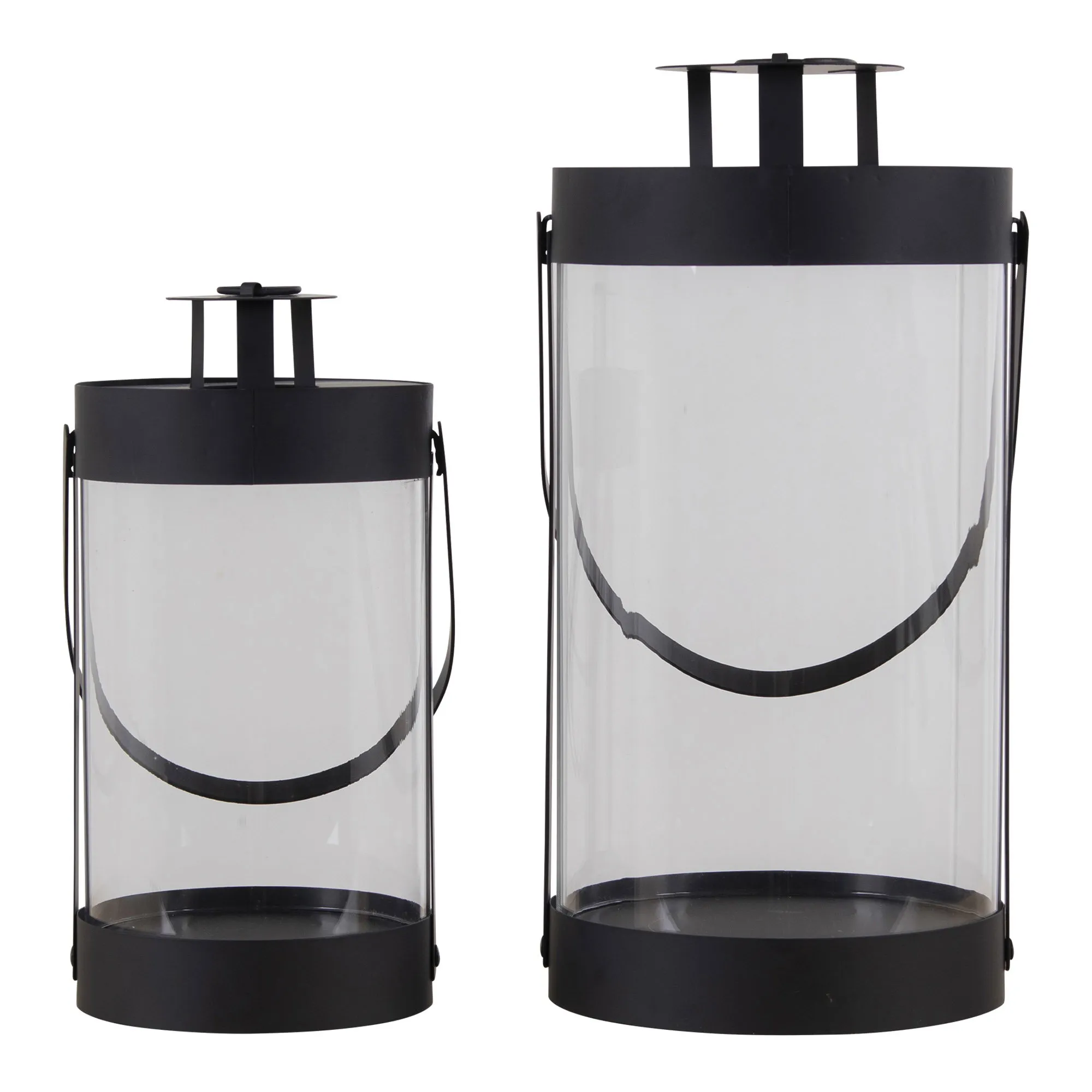 tinkaro Bondi Laternen Set 2-teilig 12 x 15 x 24-32 cm Schwarz