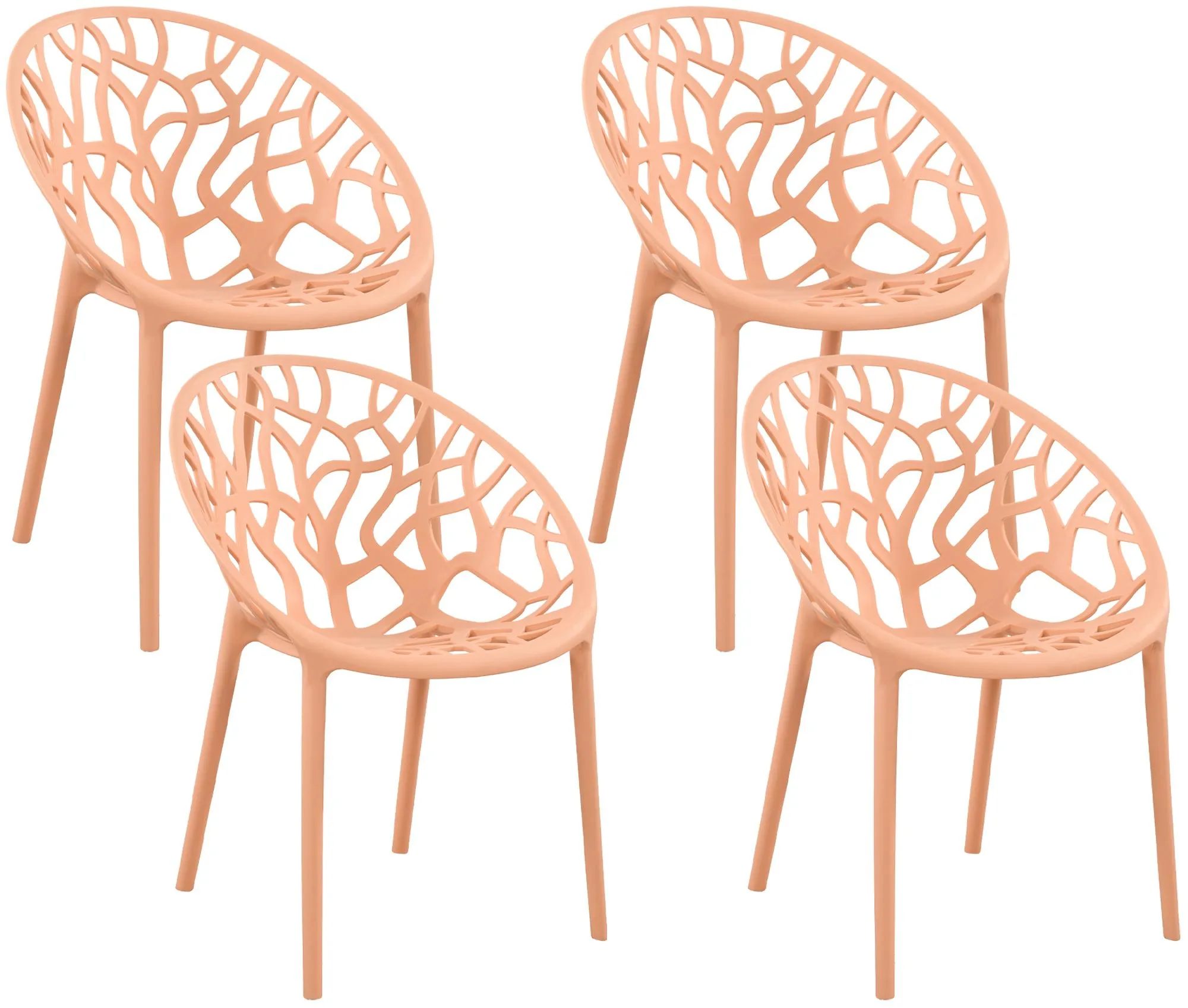 Gartenstühle Hope 4er Set 80x59x60 cm pfirsich