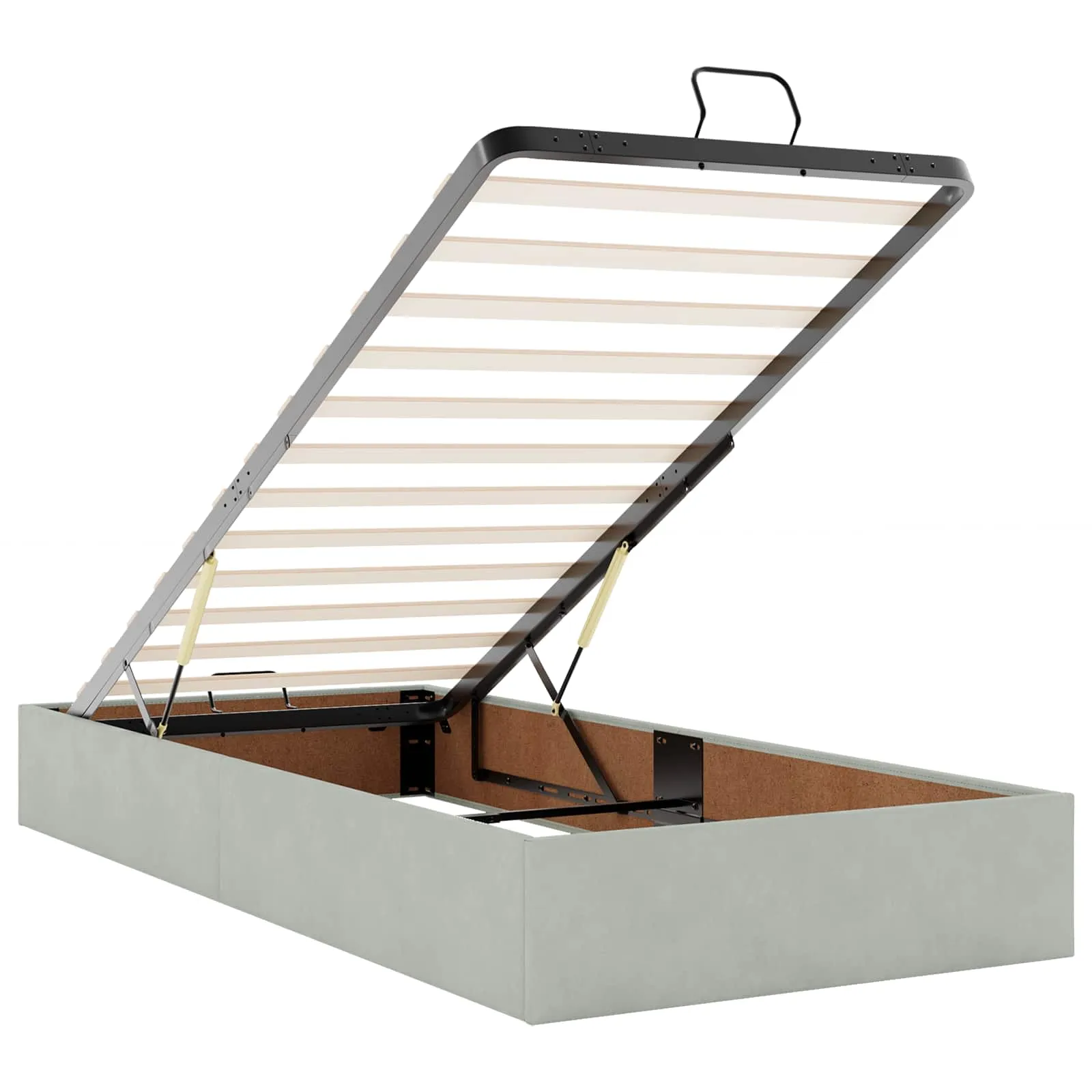 Ottoman-Bett mit Matratze 203 x 180 x 88 cm Hellgrau