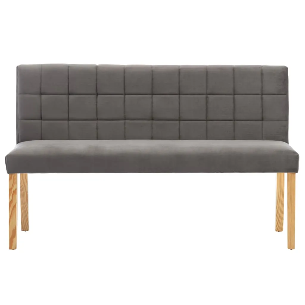 Klassische Sitzbank mit Stepp-Rückenlehne 140x56x86 cm Grau