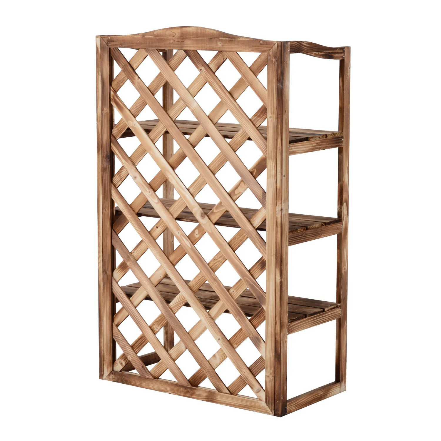 Blumenregal Natur 75x38x120cm aus verrotungsbeständigem Massivholz