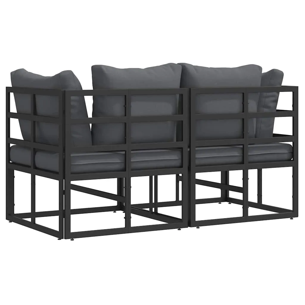 Modernes Outdoor-Möbelset 143x71,5x71 cm Schwarz Anthrazit
