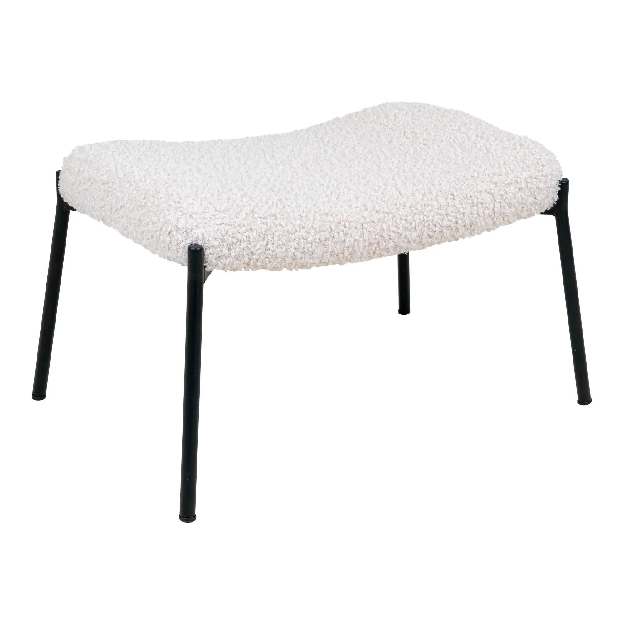 tinkaro Glasgow Fußhocker Kunstlammfell 63 x 39 x 42,5 cm Weiß