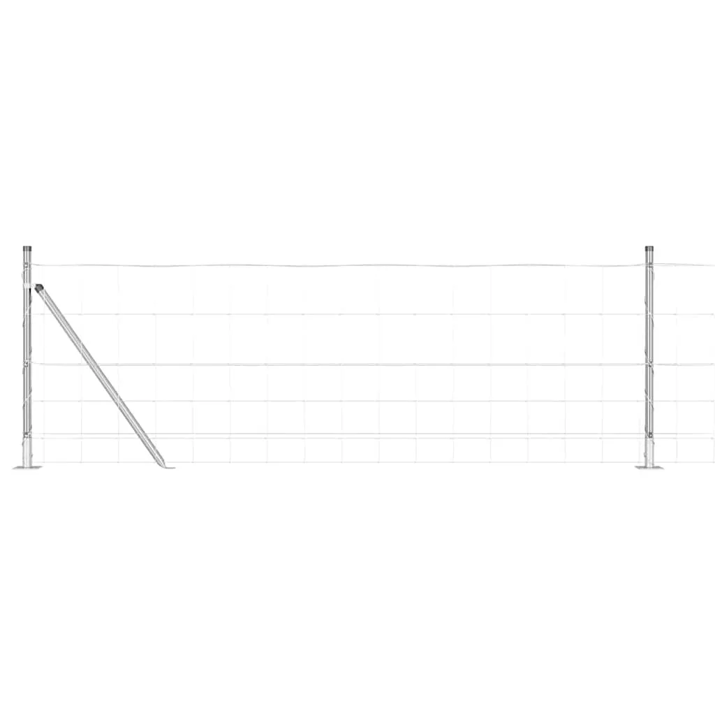 Außenzaunpfosten Stahl galvanisiert 5000 x 80 cm modern rechteckig
