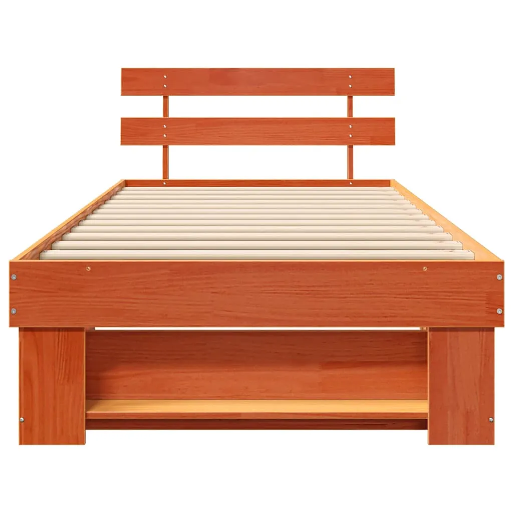 Bettrahmen Massivholz 208 x 83 x 73 cm Wachsbraun