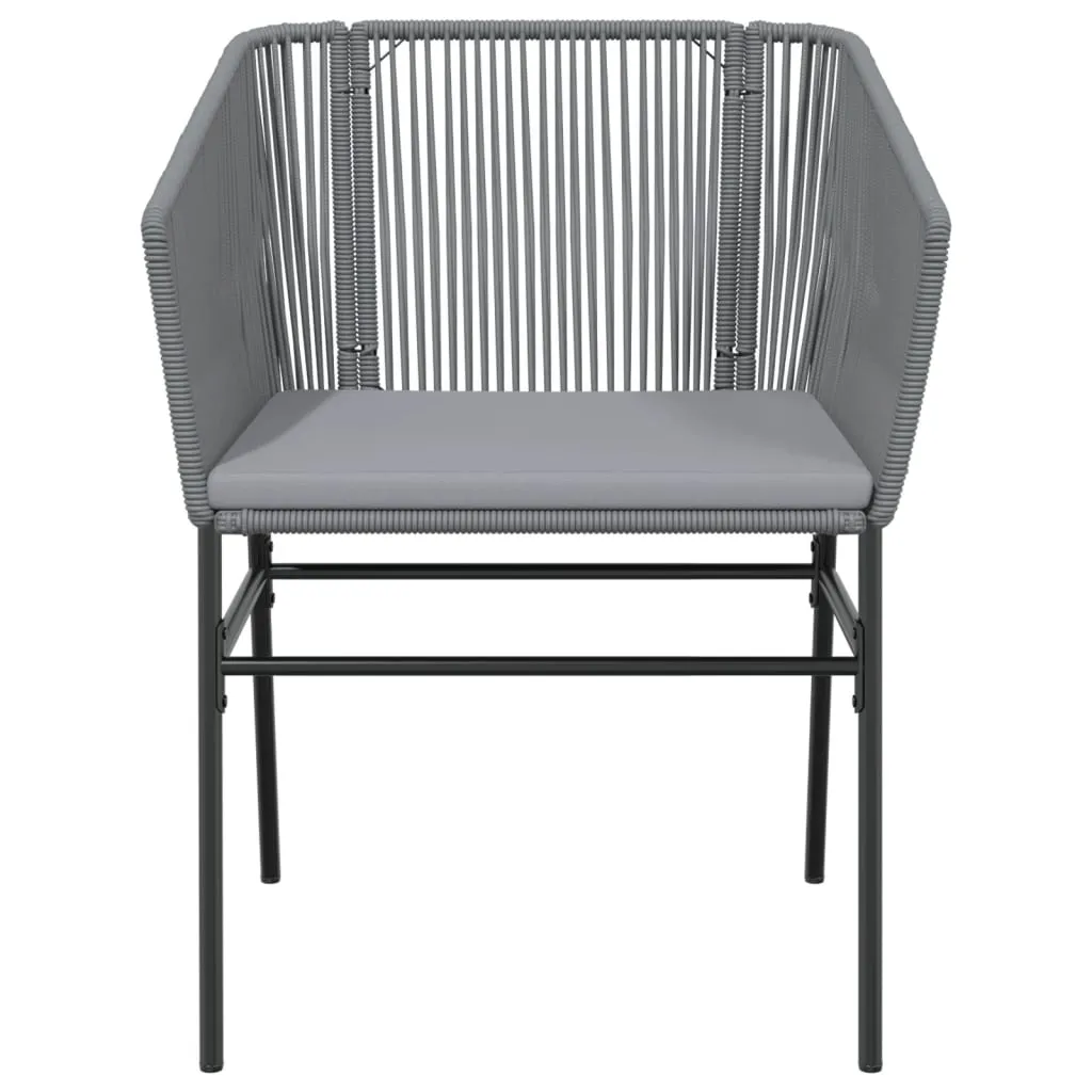 Gartenstuhl 63x63x83 cm Grau aus PE-Rattan und pulverbeschichtetem Stahl