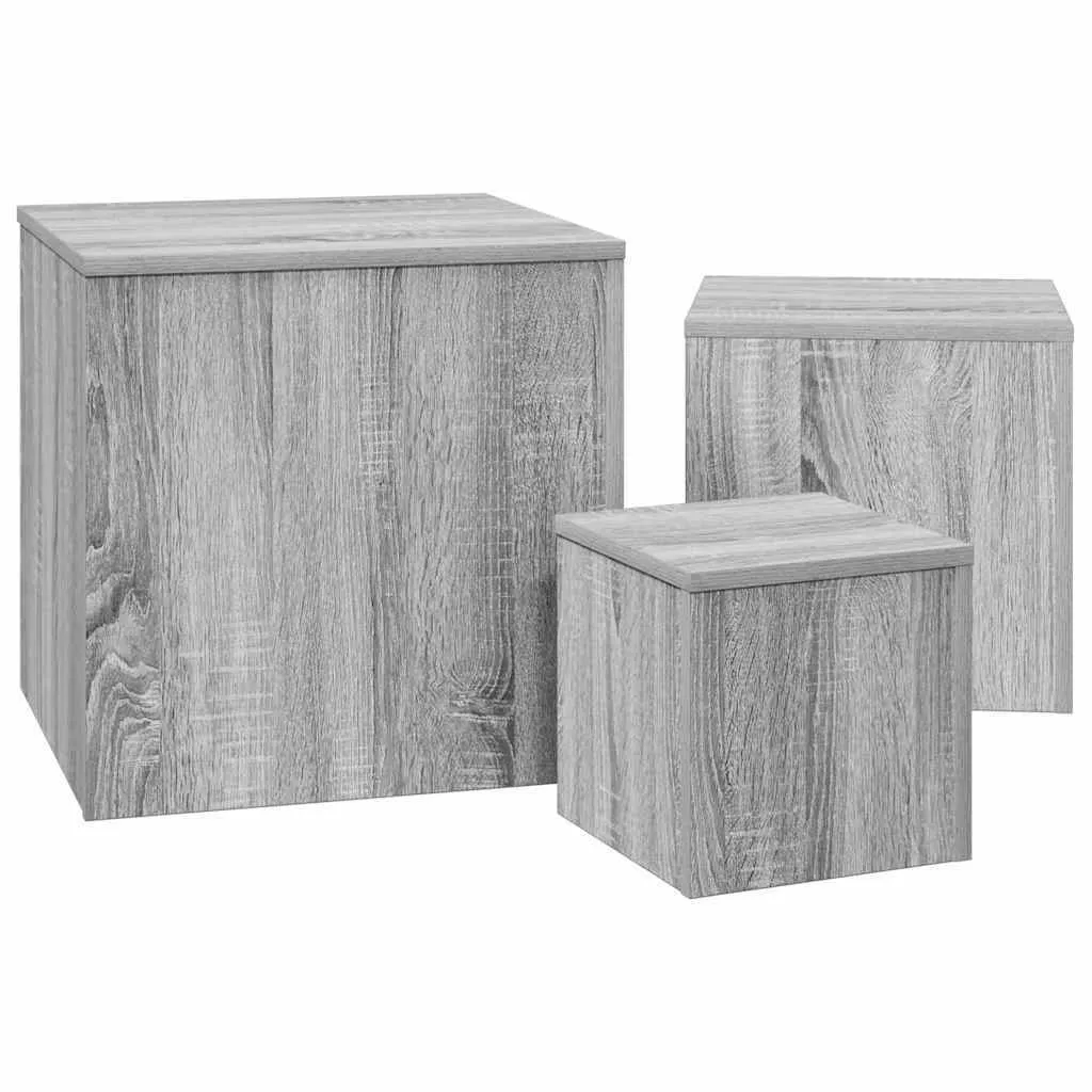 Beistelltisch-Set Grau Sonoma 45x45x45, 35x35x35, 24x24x24 cm