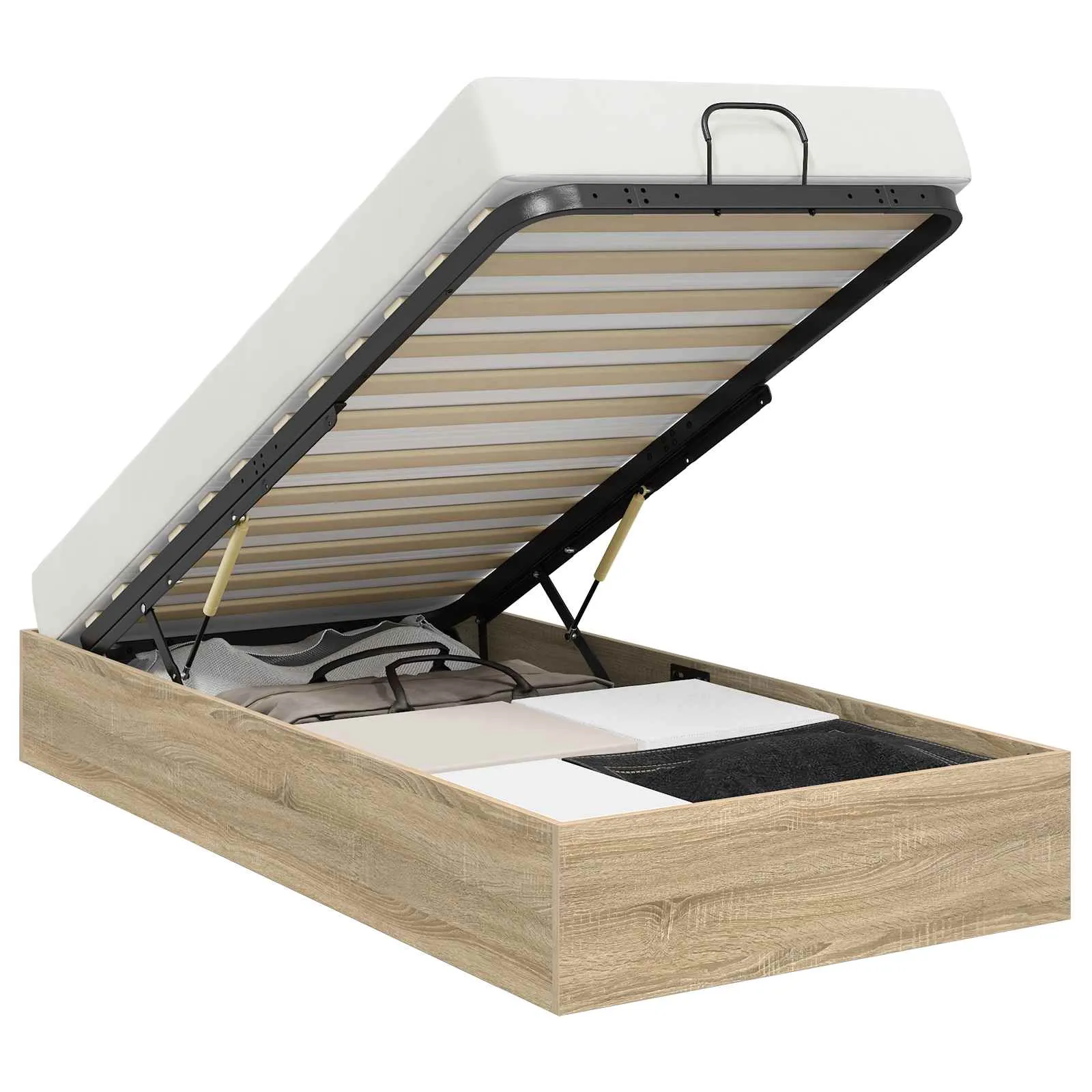 Ottoman Bettgestell 203 x 90 x 25 cm Sonoma-Eiche