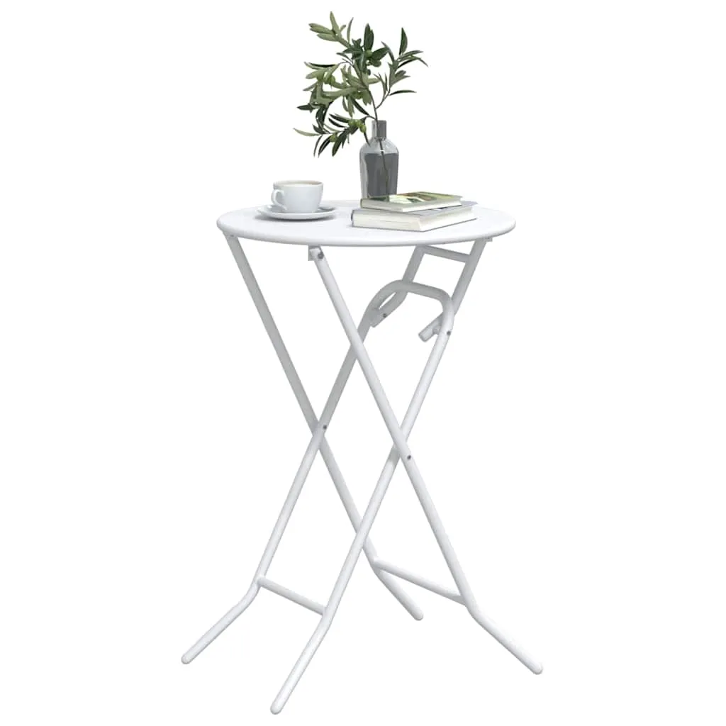 Moderner weißer Klapptisch Metall 50 x 50 x 72 cm