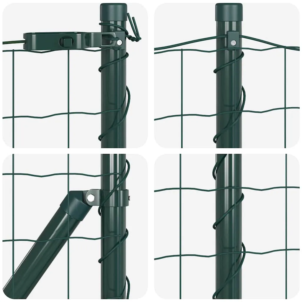 Outdoor-Zaunpaneel-Set 2500 x 3,2 x 60 cm Grün aus Stahl und PVC