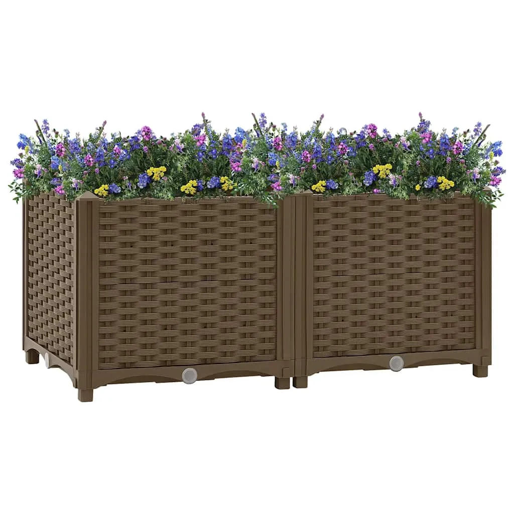 Hochbeet aus PP Braun 80 x 40 x 38 cm