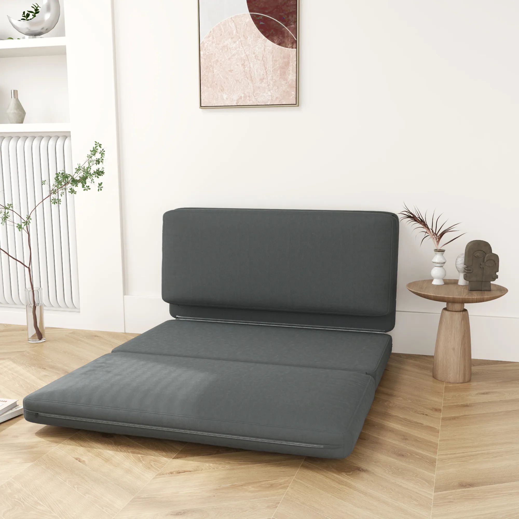 Bodensofa Dunkelgrau 138B x 90T x 70H cm