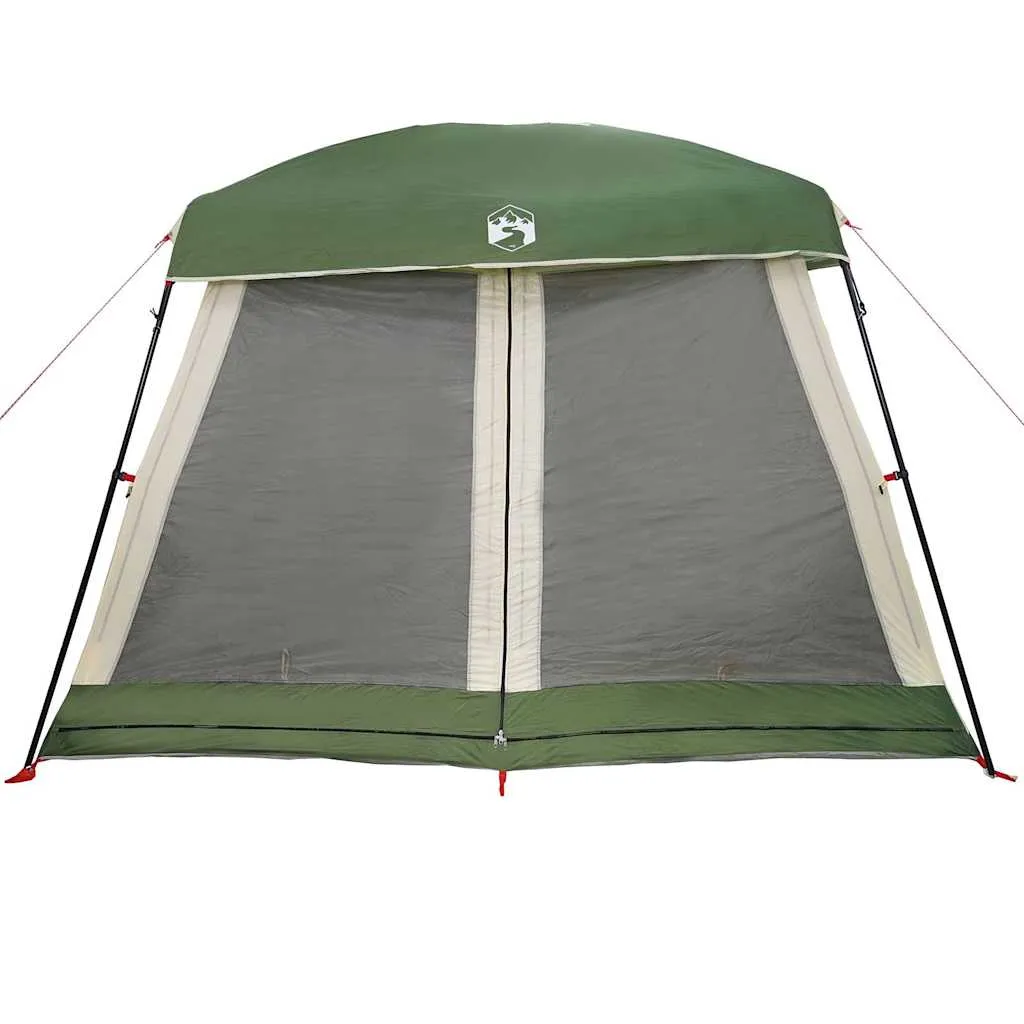 Familienzelt Grün 317x317x225 cm – Wasserdichtes Campingzelt mit E-Anschluss