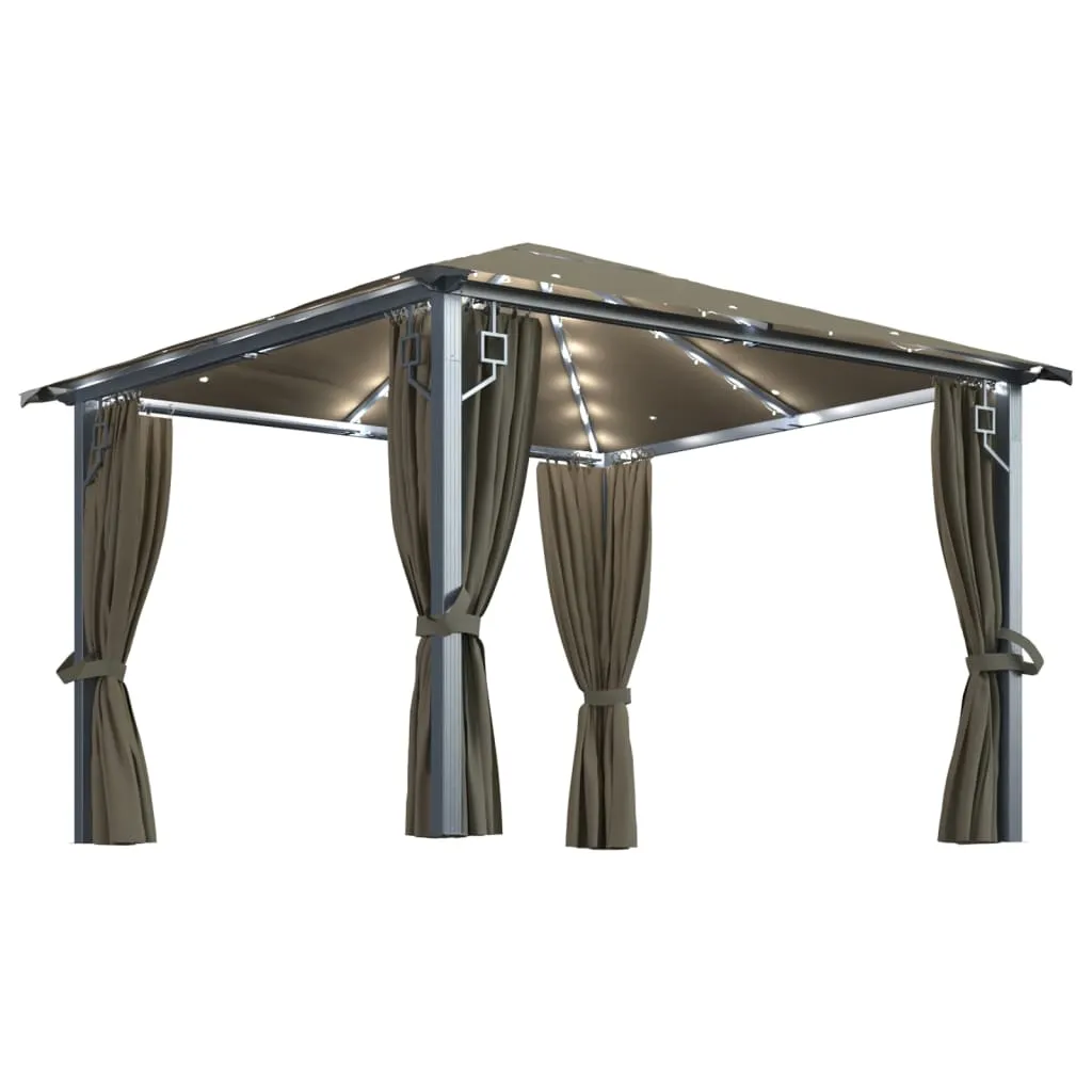 Pavillon Taupe 300x300x270 cm mit Aluminium- und Stahlkonstruktion