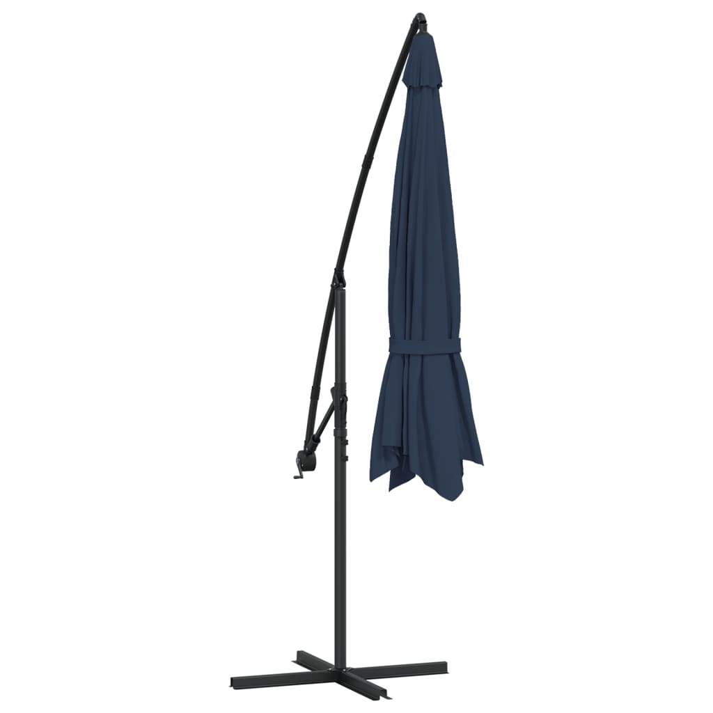 Hängesonnenschirm blau 3,5 m Durchmesser, Polyester, freitragend
