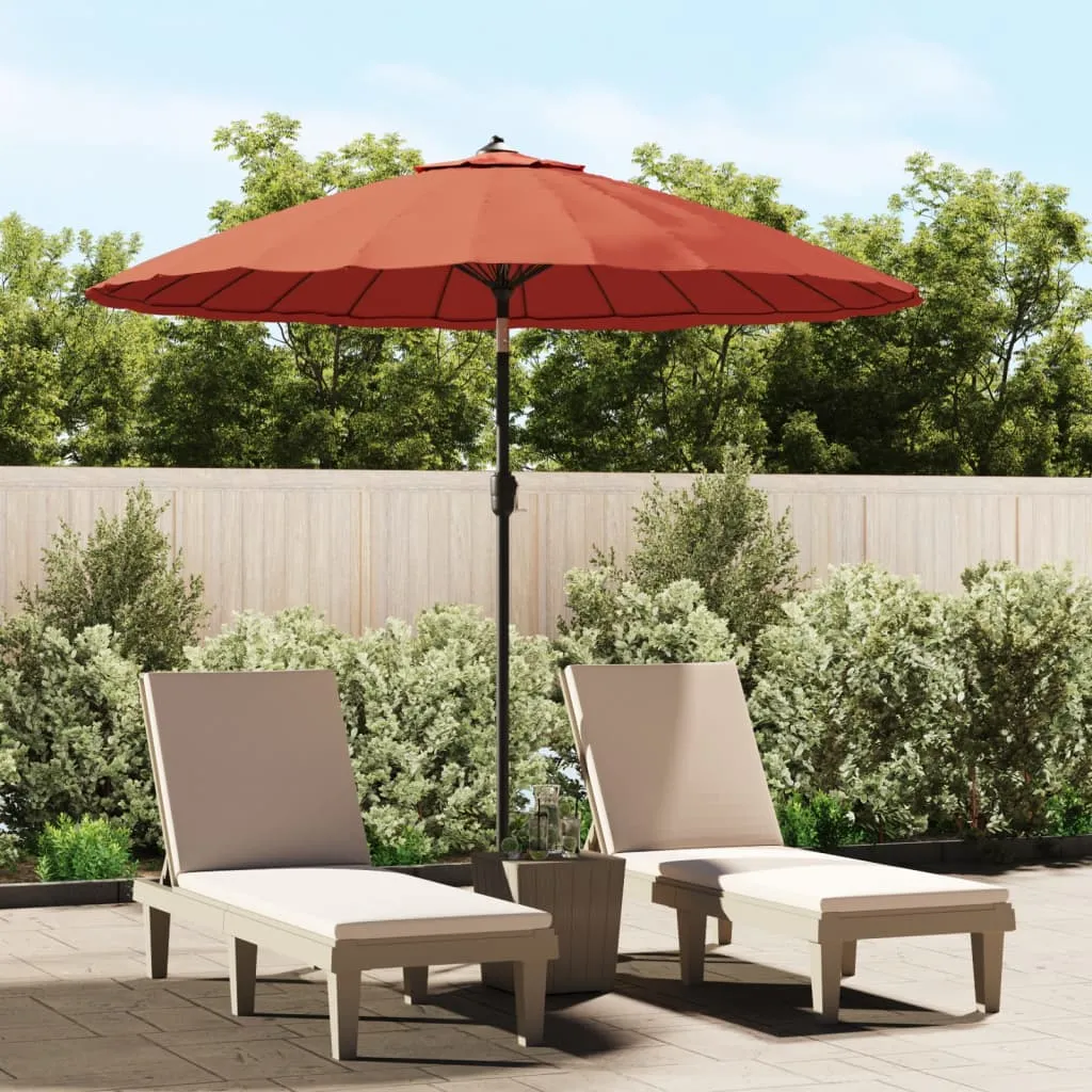 Garten-Sonnenschirm Terrakotta 270x246 cm mit Kurbel und 24 Rippen