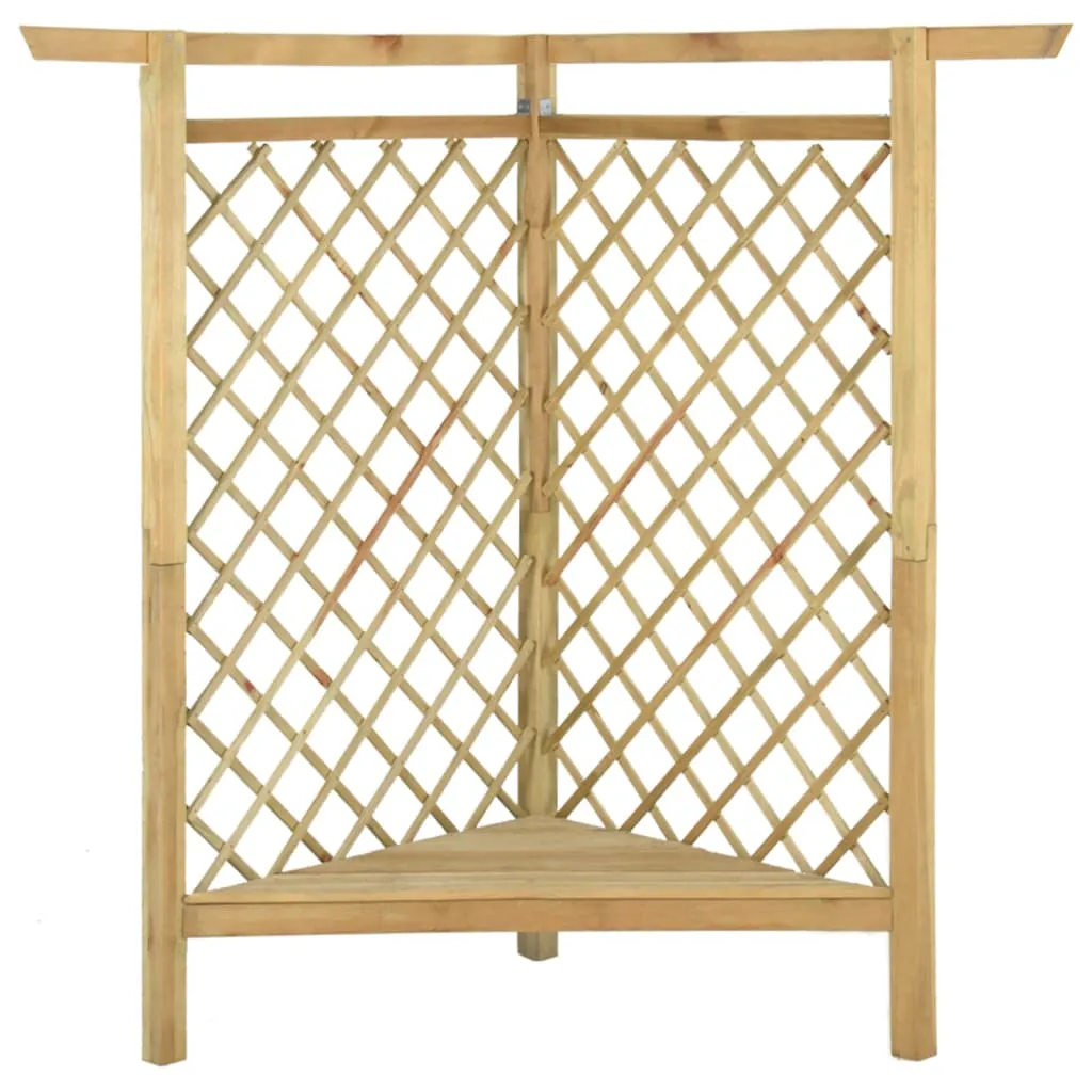 Holz-Eckpergola mit Sitzbank 166x81x174 cm grün imprägniert