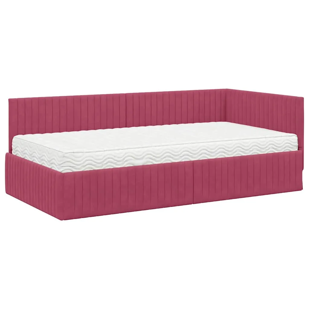 Eckbett mit Matratze 204 x 104 x 72 cm Grün