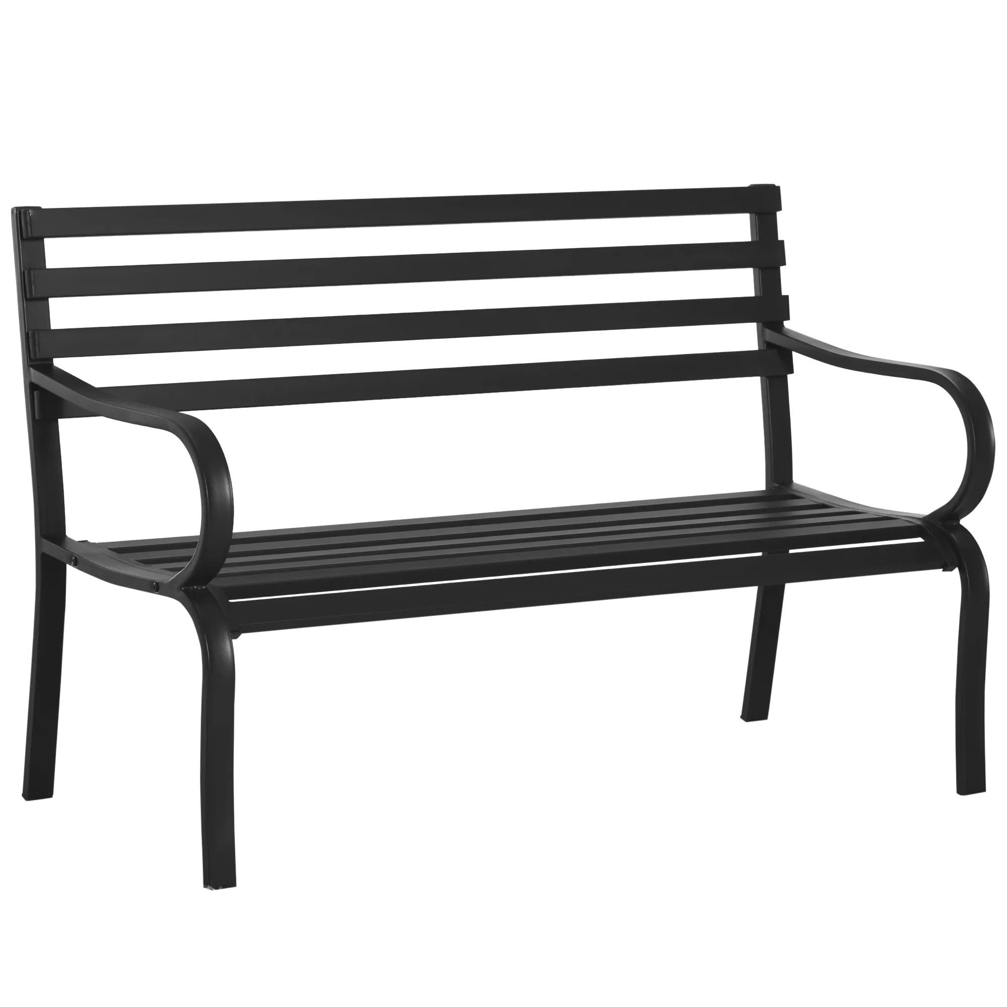 Gartenbank Metall schwarz 127x58x82 cm für 2 Personen