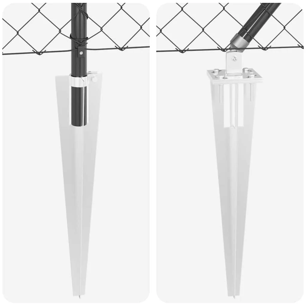 Zaunpfosten-Set Stahl PVC 1000x3,2x60 cm Grau