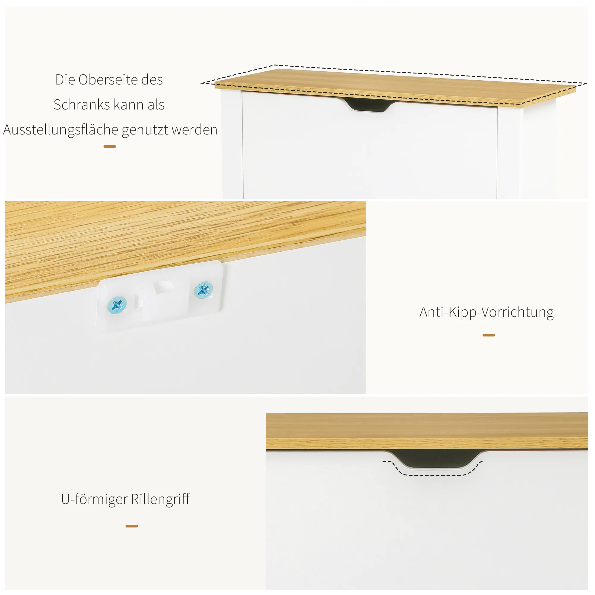 Schuhschrank Schruhregal Schuhaufbewahrung, 2 Fächer, 12 Paar Schuhe, 72 cm x 26 cm x 80 cm, Weiß + Braun