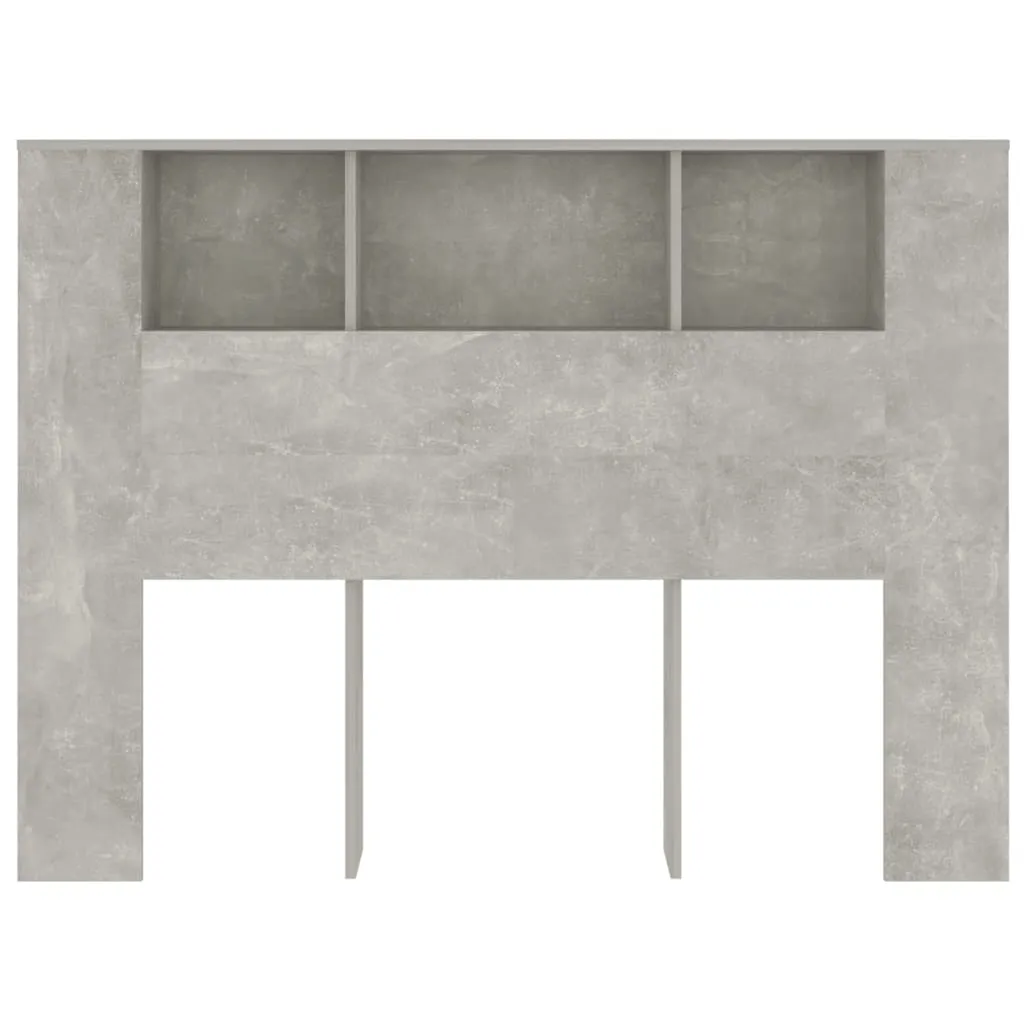 Kopfteil-Regal 140 x 18,5 x 104,5 cm Betongrau aus Holzwerkstoff