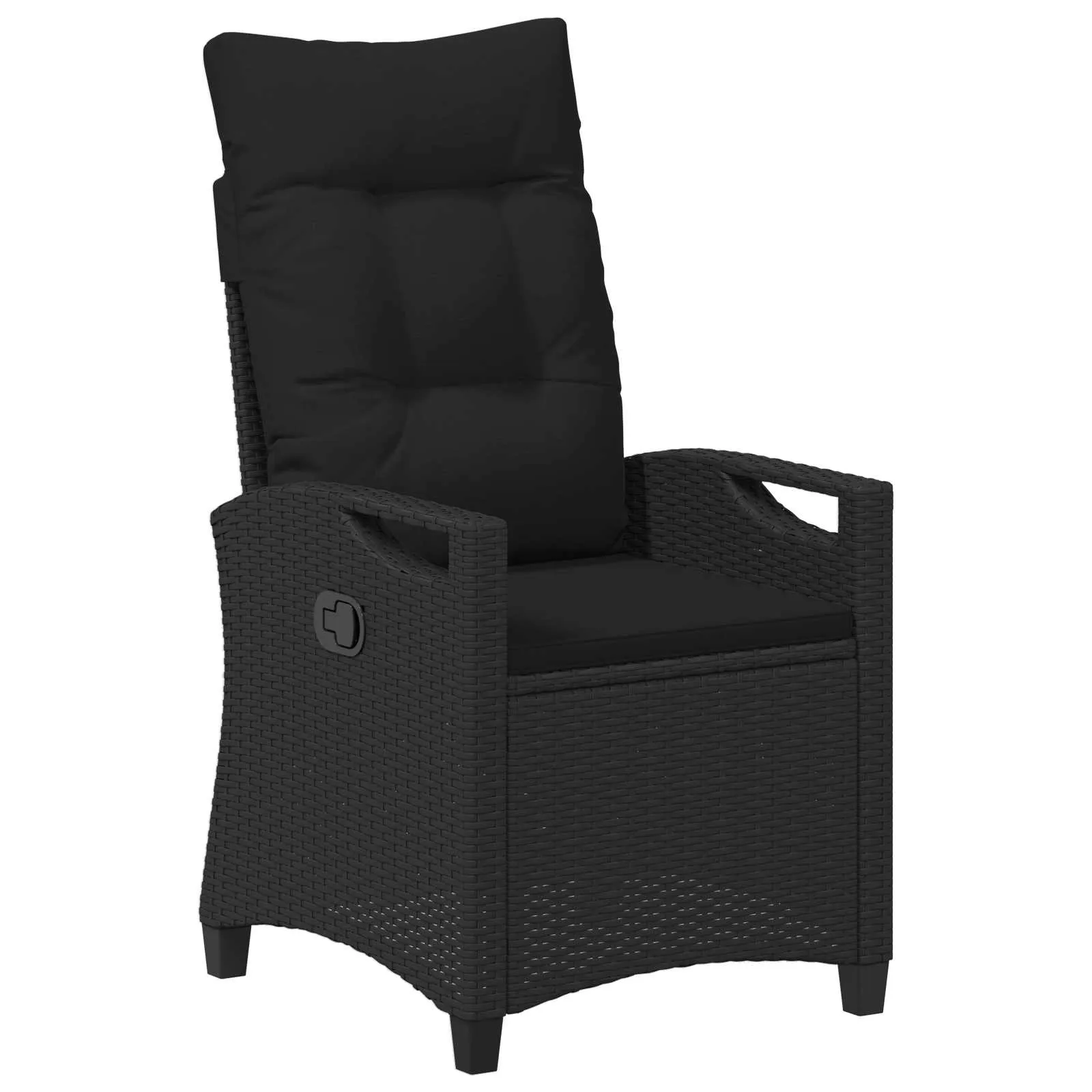 Verstellbarer Gartenstuhl mit Klapptisch 56x60x112 cm Schwarz