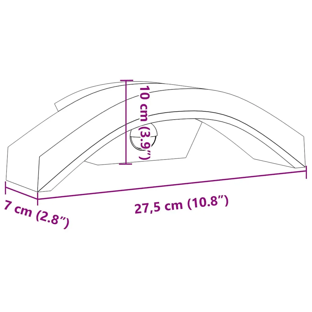 LED Außenwandleuchte Schwarz 27,5 x 7 x 10 cm mit Bewegungsmelder