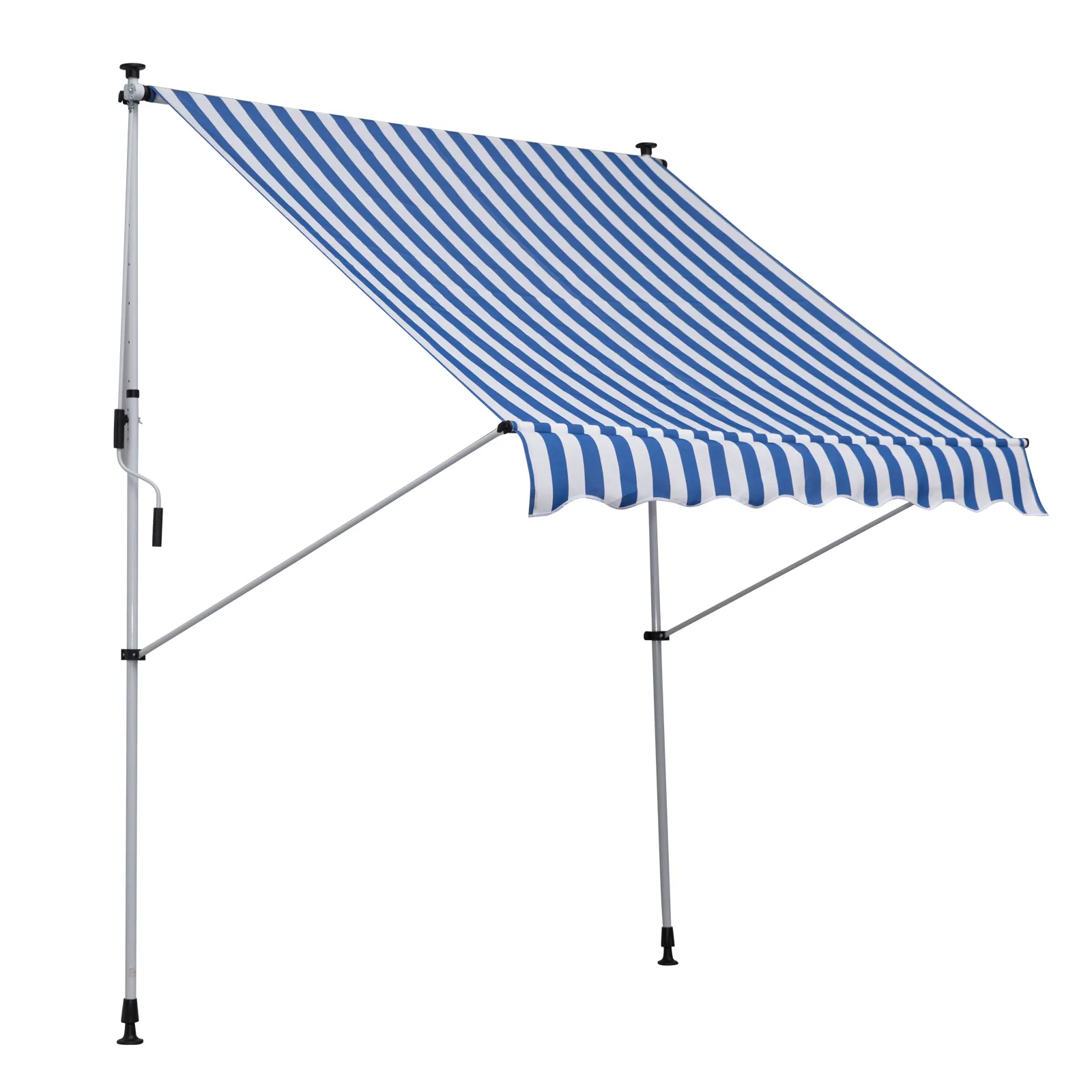 Gelenkarmmarkise 200x150x170-280 cm Blau-Weiß