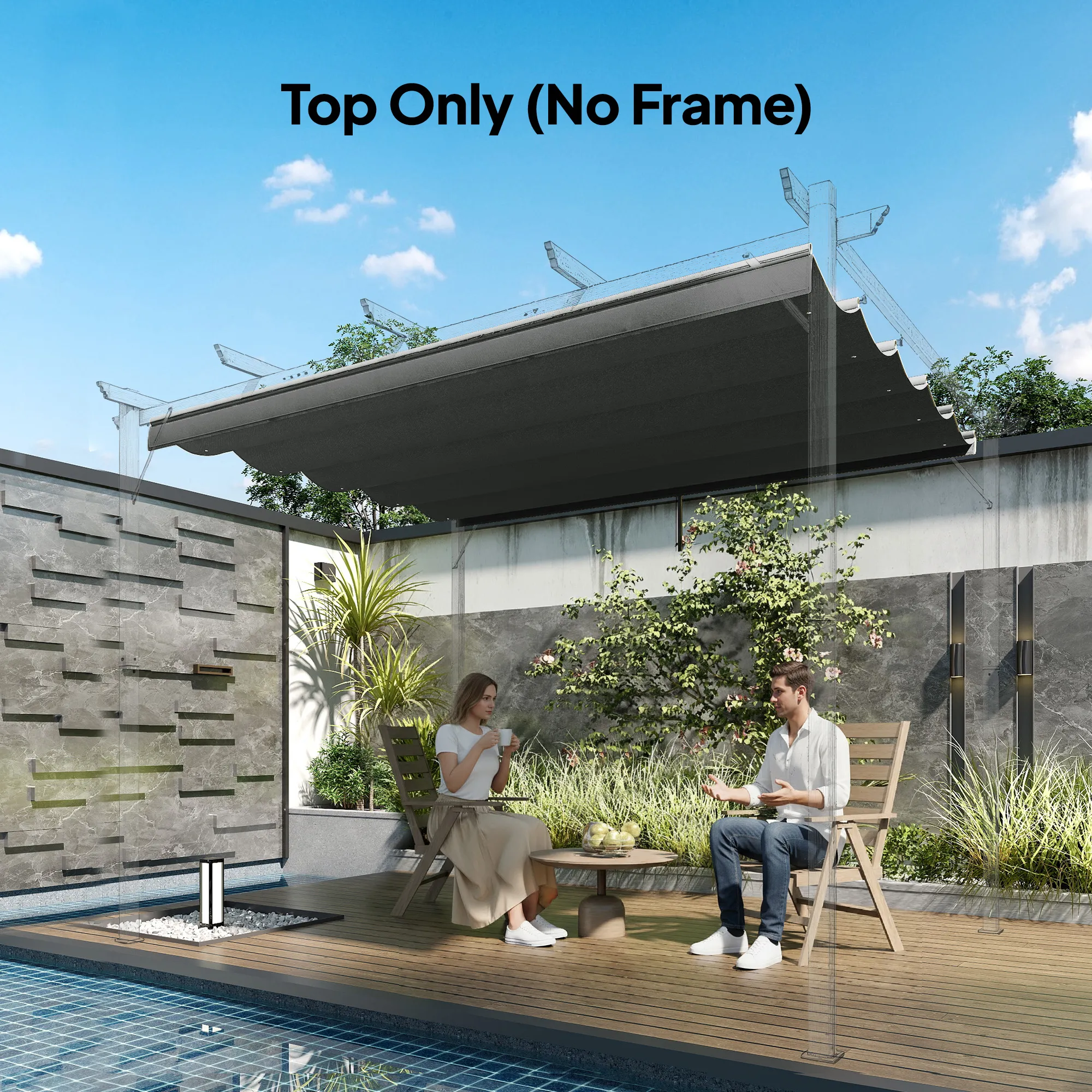 Ersatzdach Dunkelgrau 250L x 255B cm für 3 x 3 m Pavillons