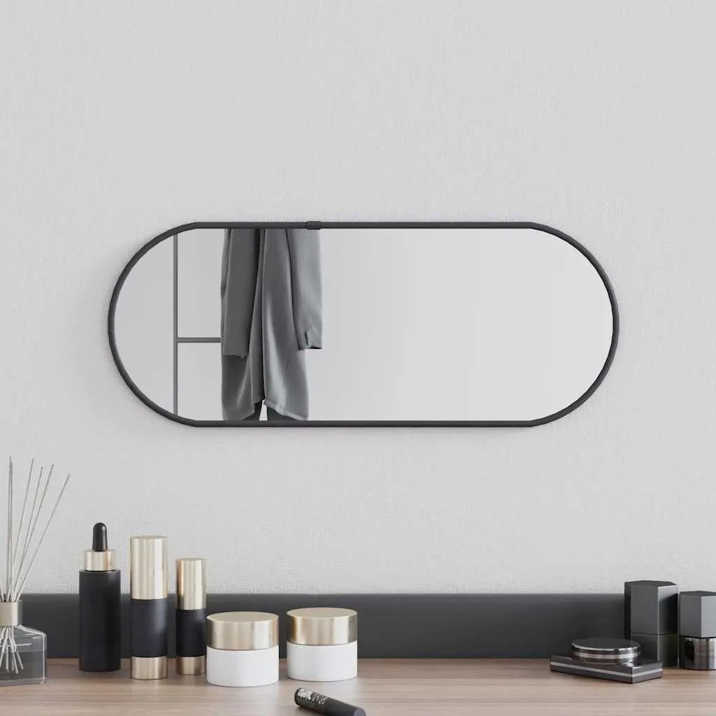Wandspiegel Schwarz 50x20 cm Oval