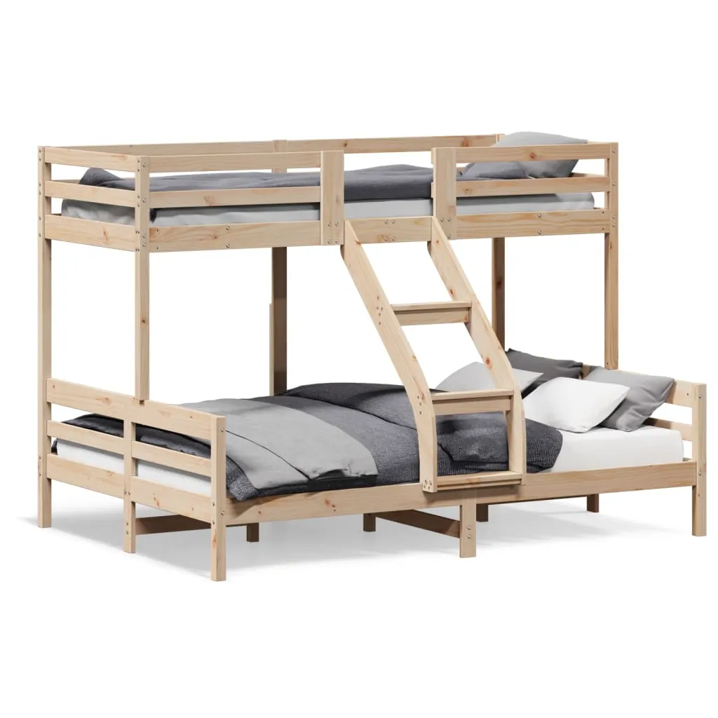 Etagenbett aus massivholz 207x145,5x145 cm naturfarben