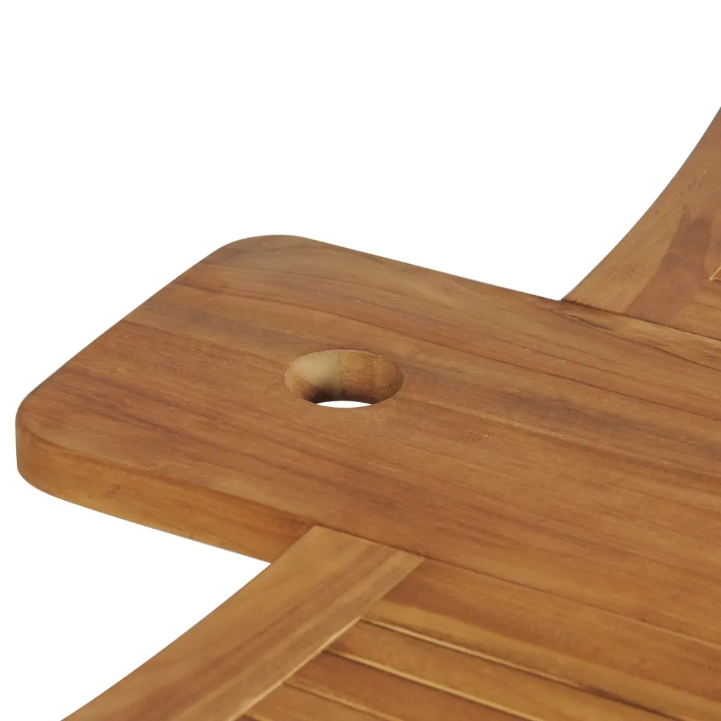 Klappbarer Stehtisch aus Naturholz Braun 155x53x105 cm